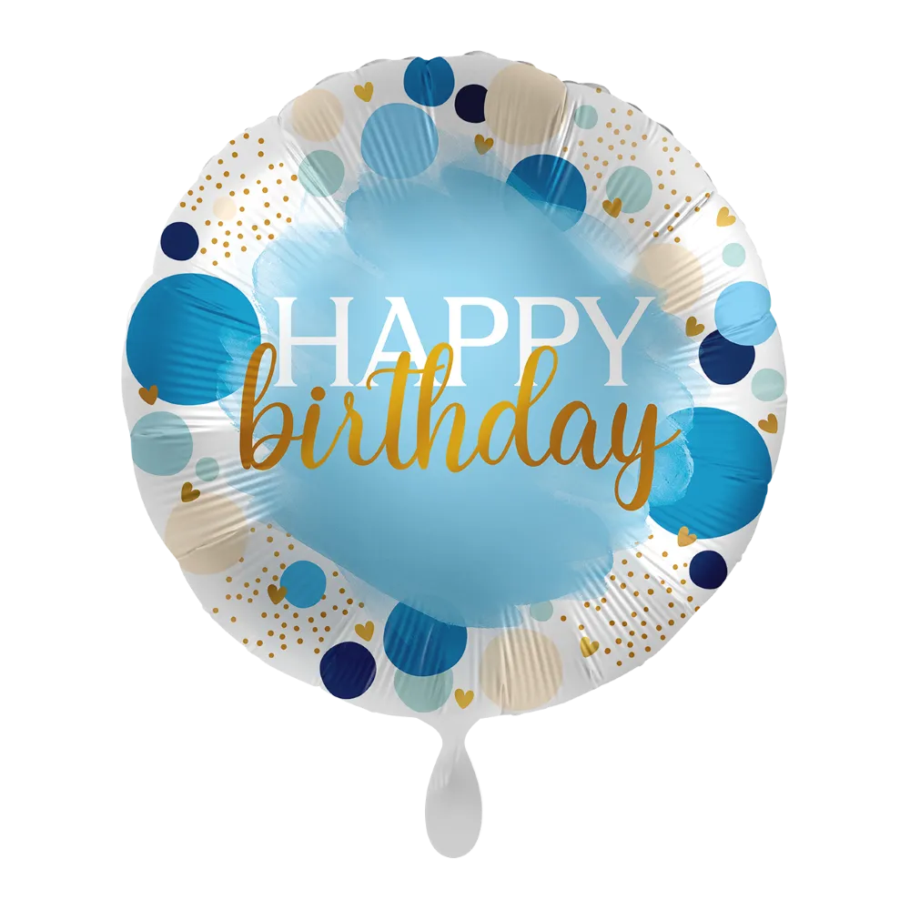 Palloncino foil Compleanno Pois Blu 45cm