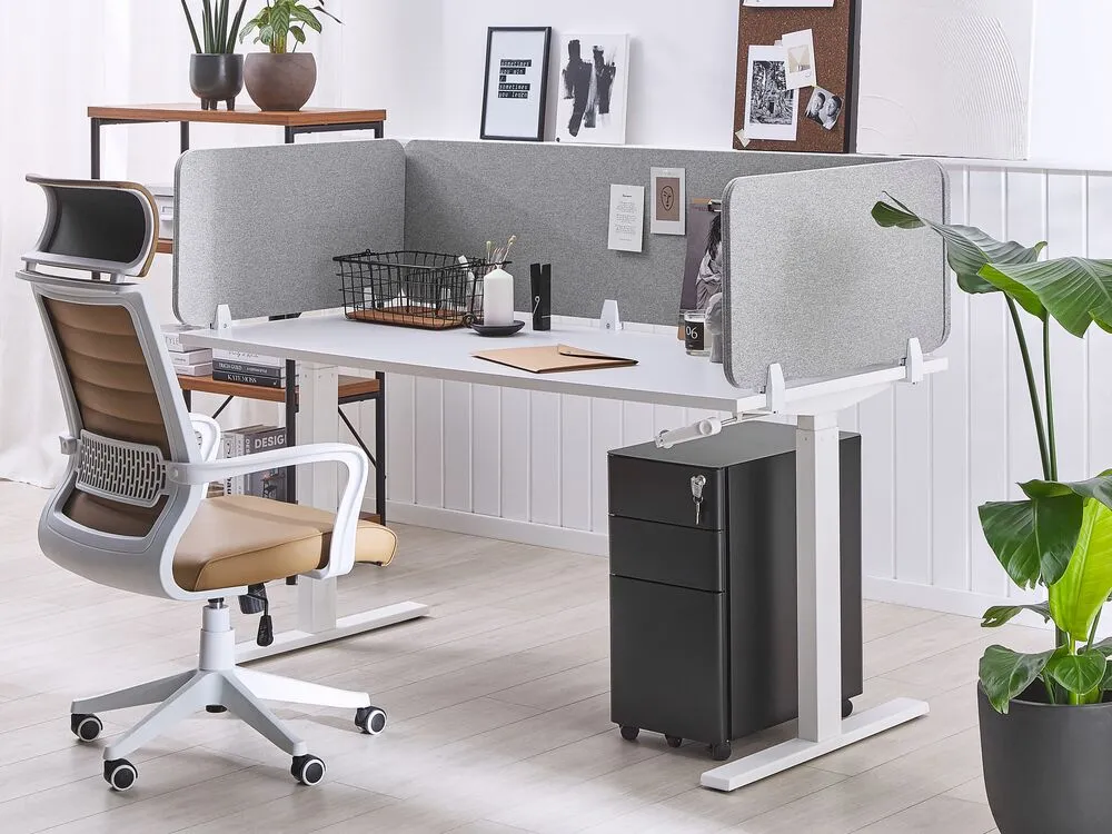 Pannello divisorio per scrivania grigio chiaro 180 x 40 cm WALLY
