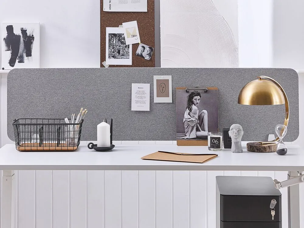 Pannello divisorio per scrivania grigio chiaro 180 x 40 cm WALLY