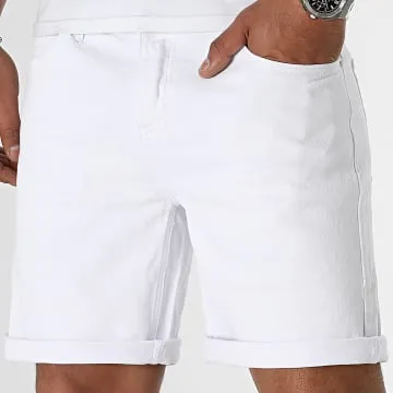 Pantaloncini Jean rilassati 0214 Bianco