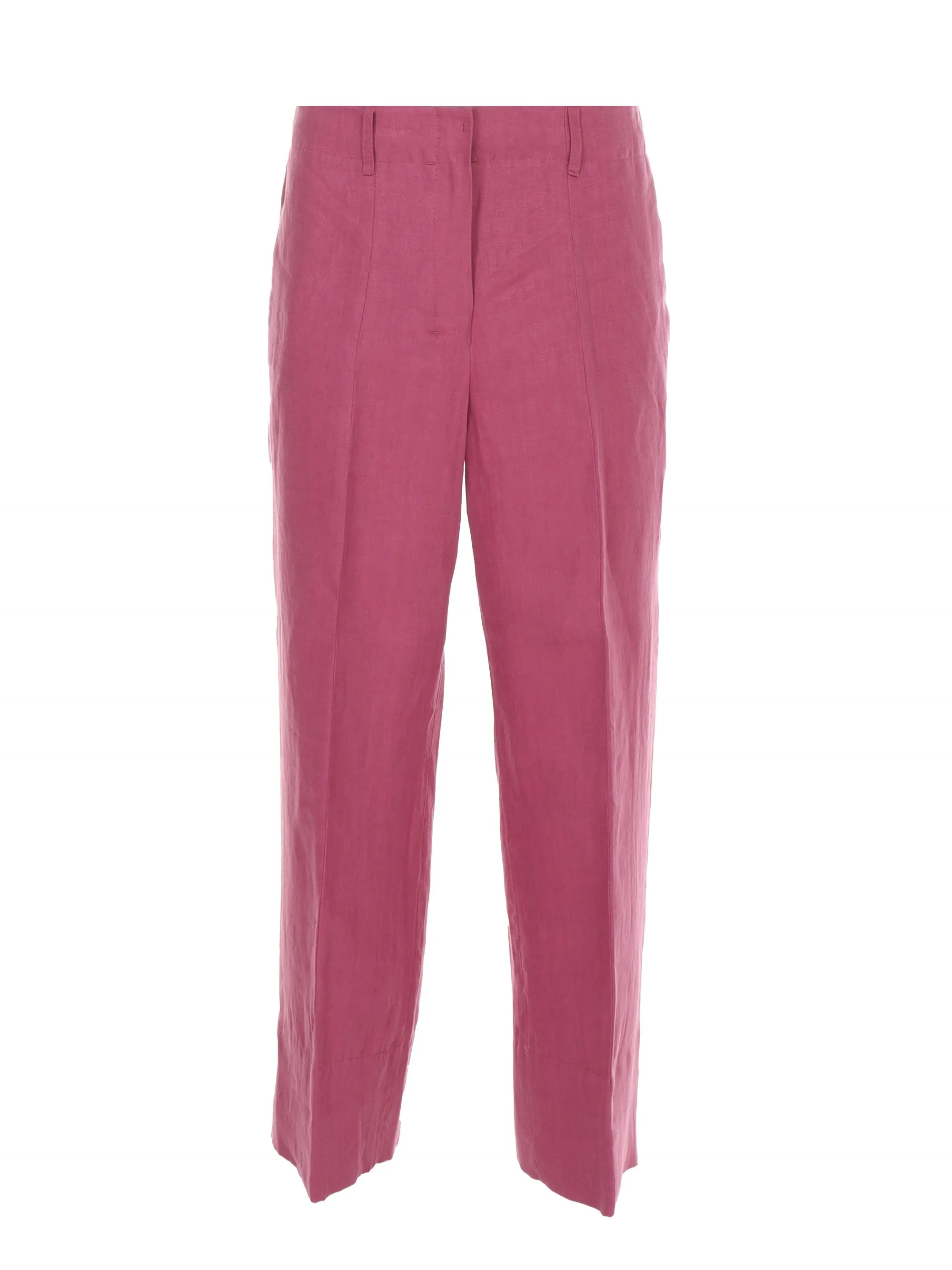 PANTALONE "REBECCA" ROSA IN LINO LAVATO