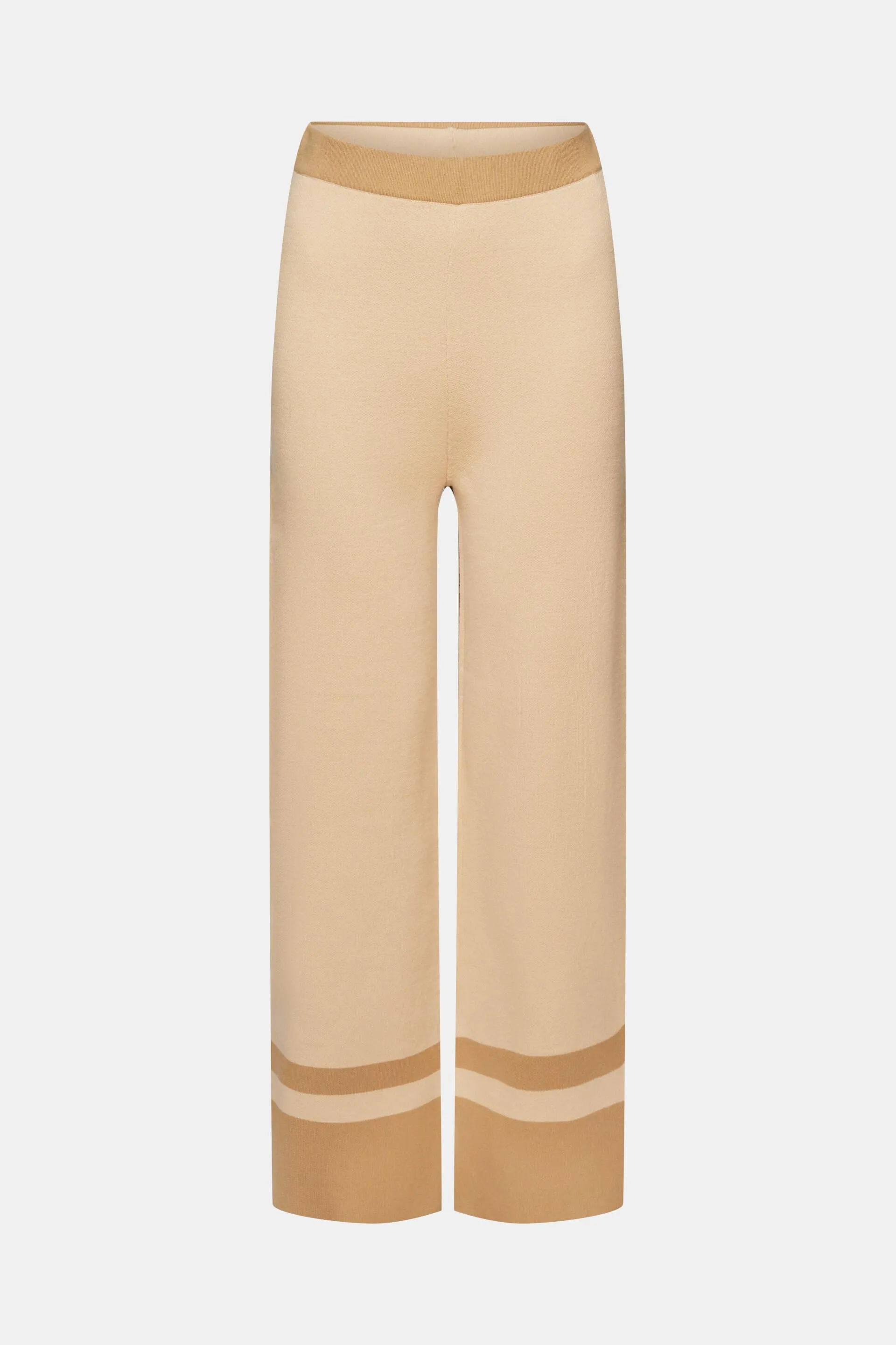 Pantaloni a gamba larga in maglia bicolore
