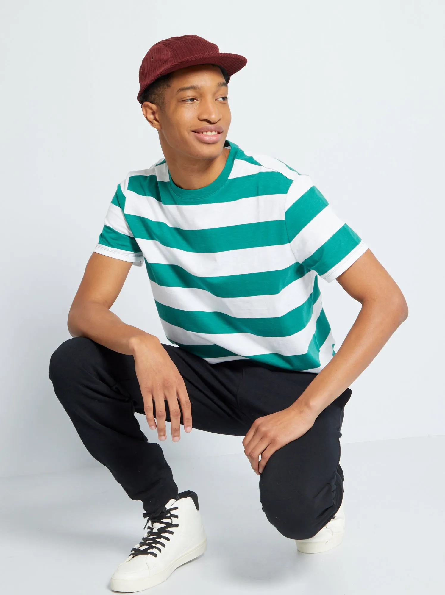 Pantaloni in tessuto felpato L38 + 195 cm - Nero