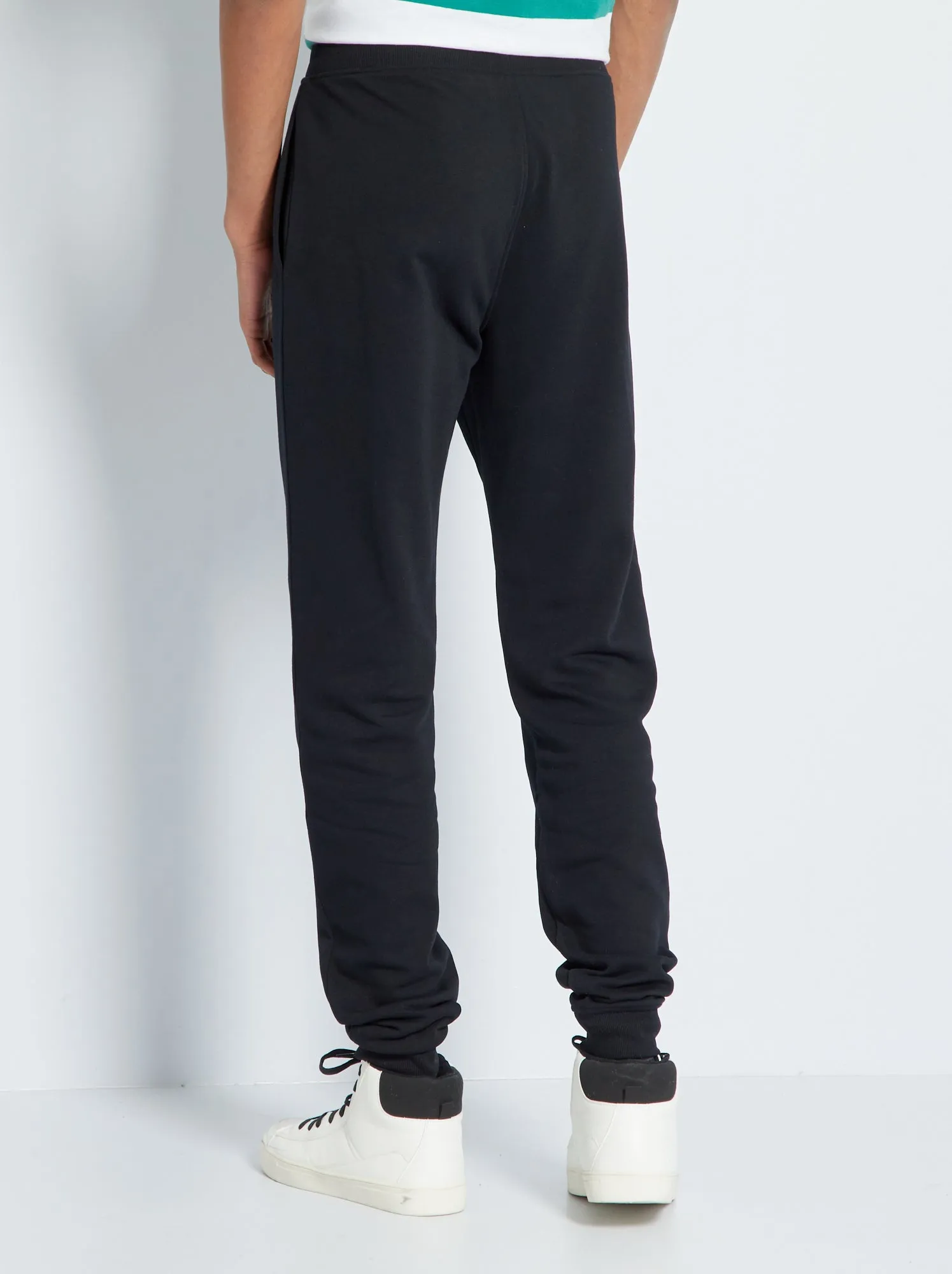 Pantaloni in tessuto felpato L38 + 195 cm - Nero