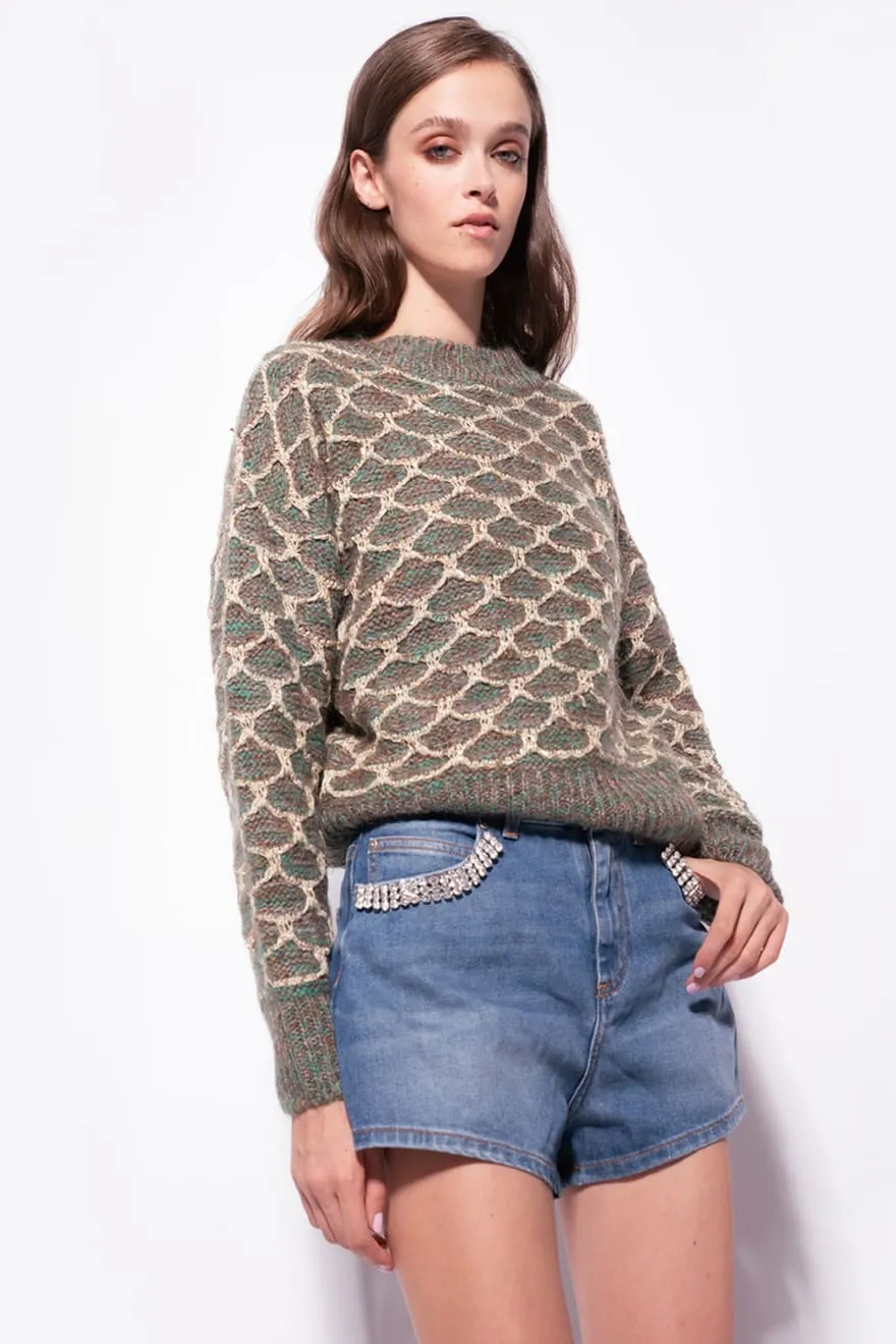 PINKO Pullover con rombi in rilievo