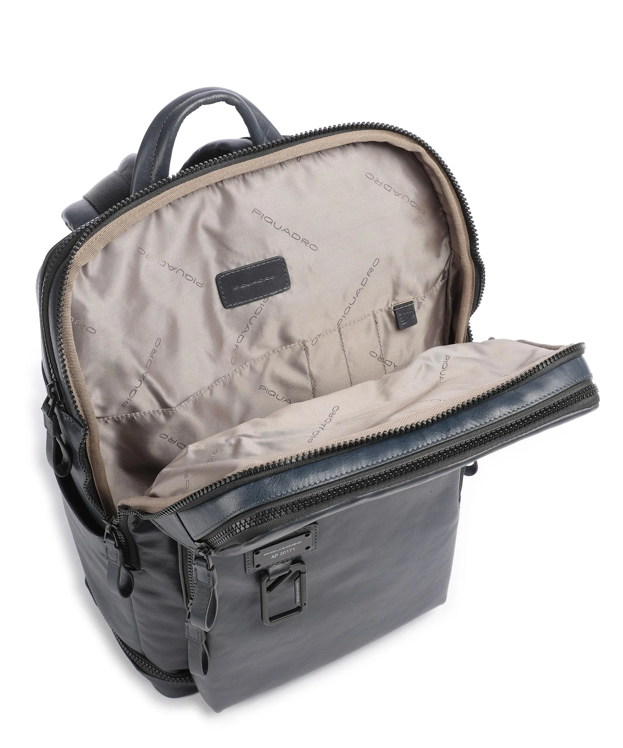  Piquadro Harper Zaino 15″ pelle di vacchetta grana blu scuro  