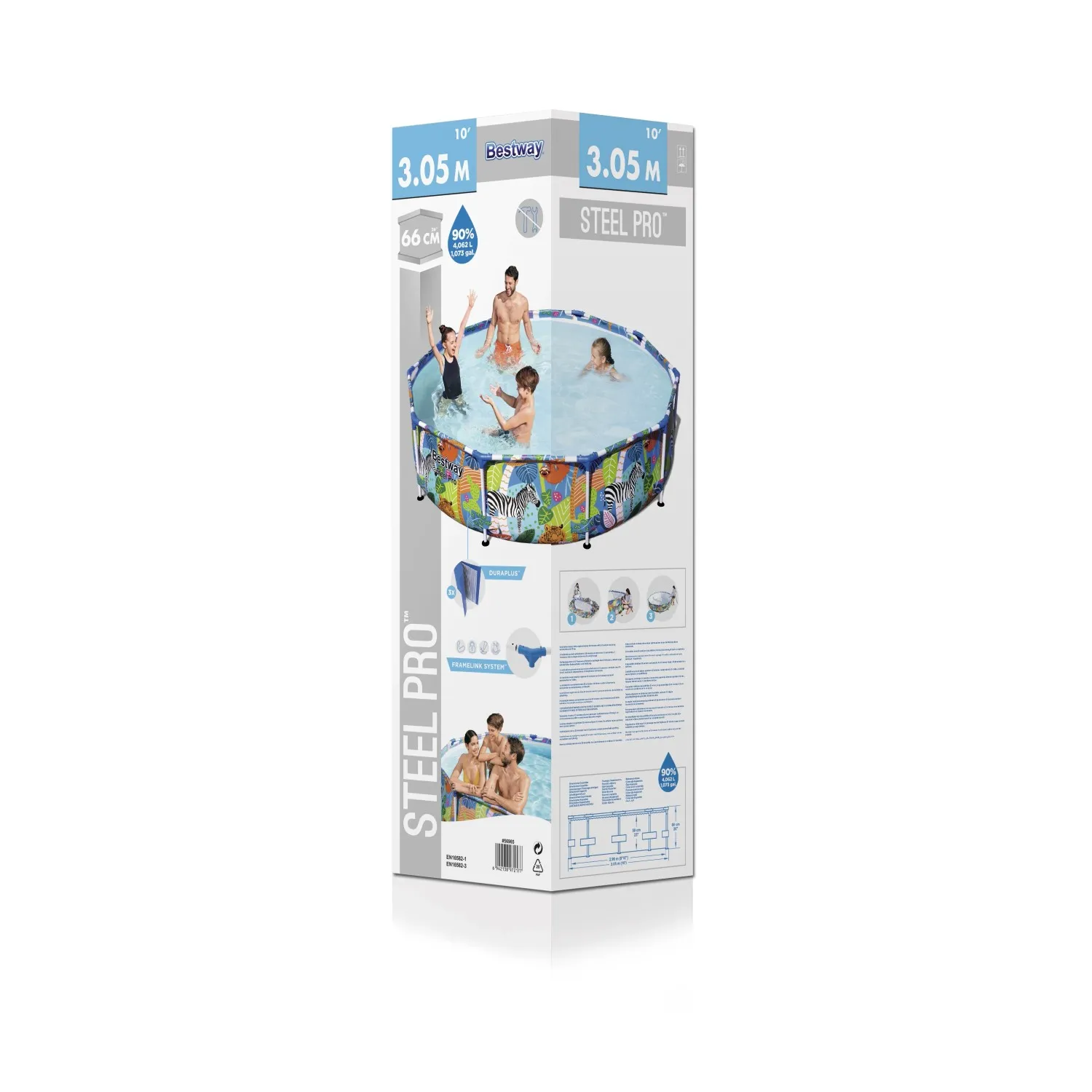 Piscina fuori terra tubolare in pvc/acciaio Bestway Steel Pro 3.05 m x 66 cm