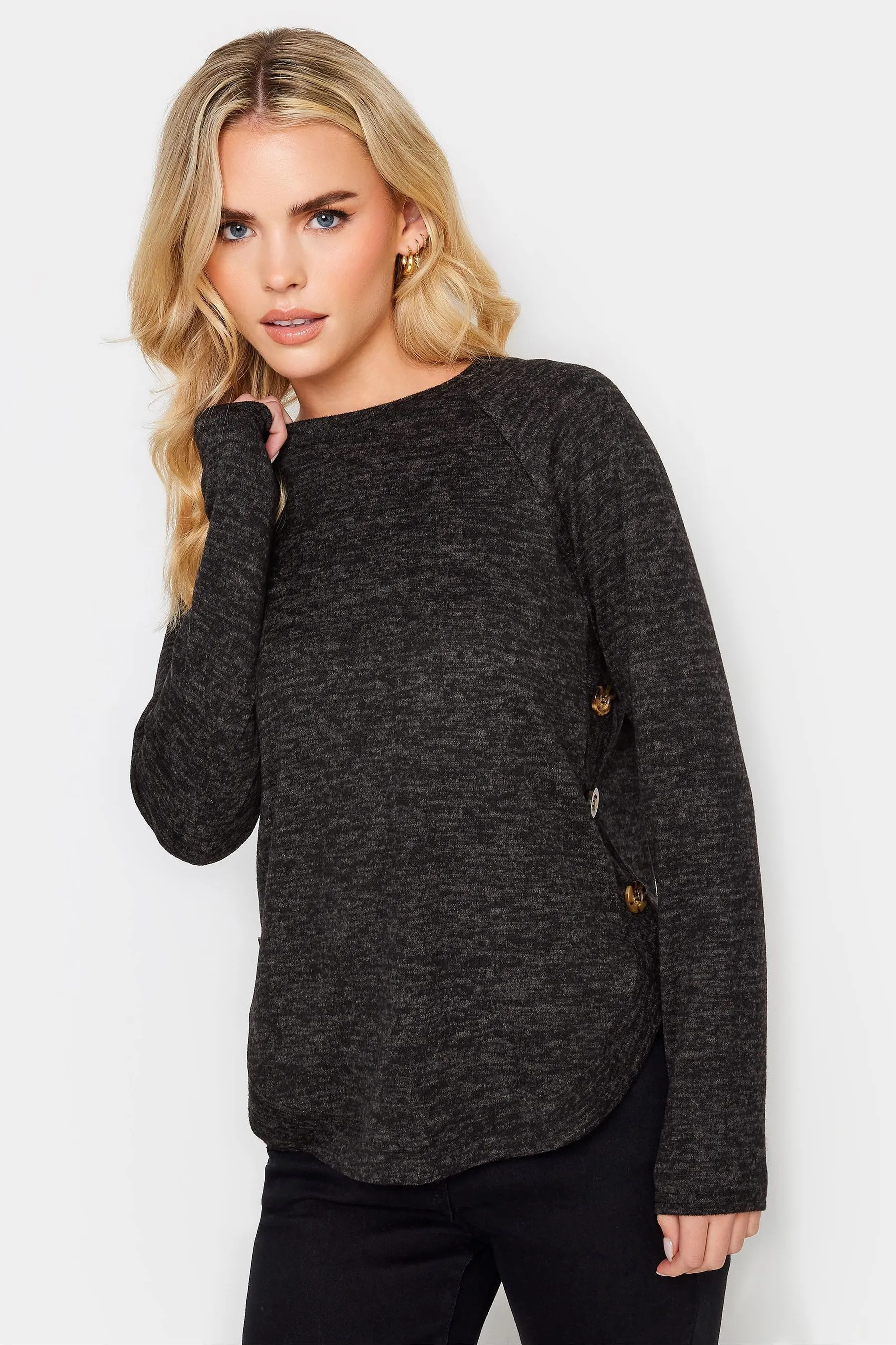 PixieGirl Petite - Maglia comoda con bottoni sul fondo