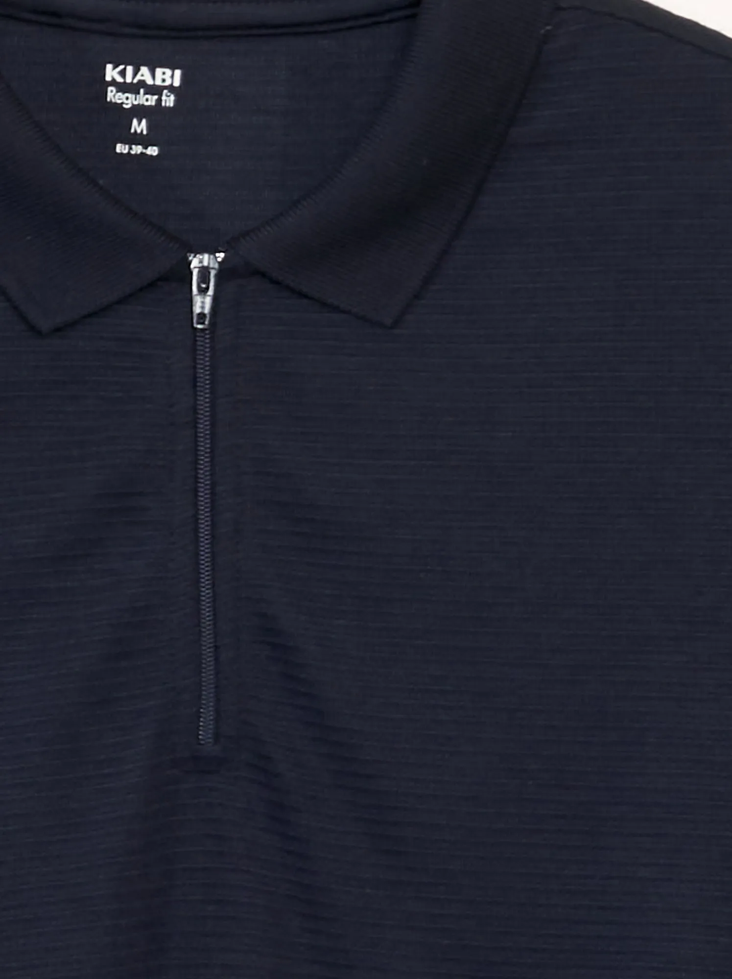 Polo con collo con zip in maglia testurizzata - BLU