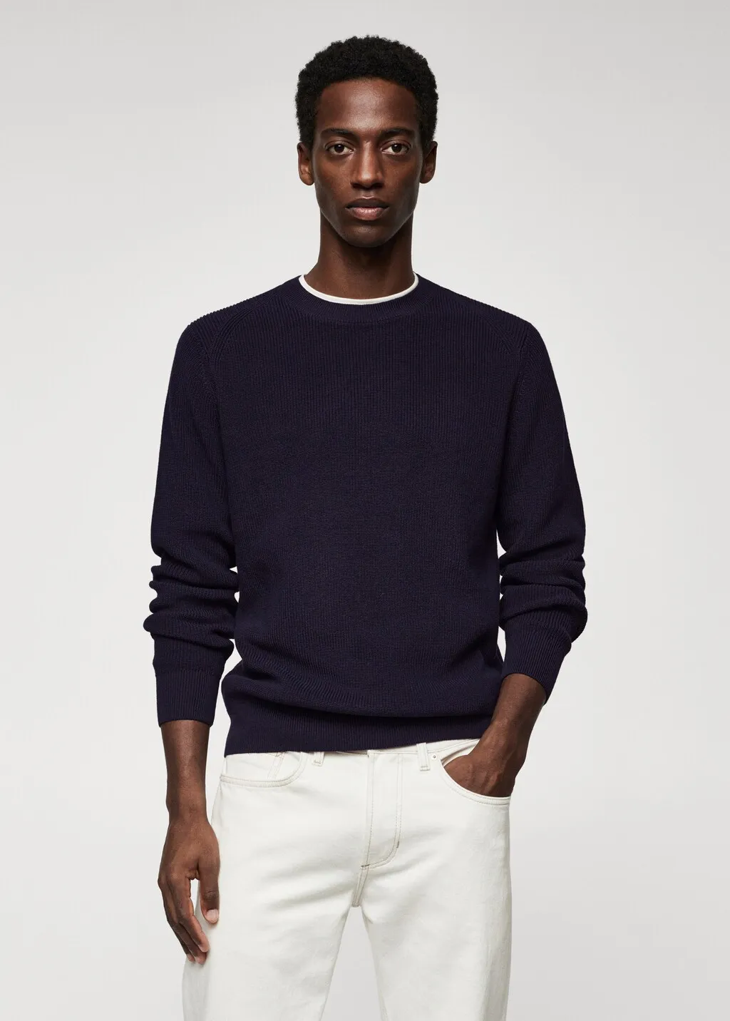 Pullover cotone testurizzato