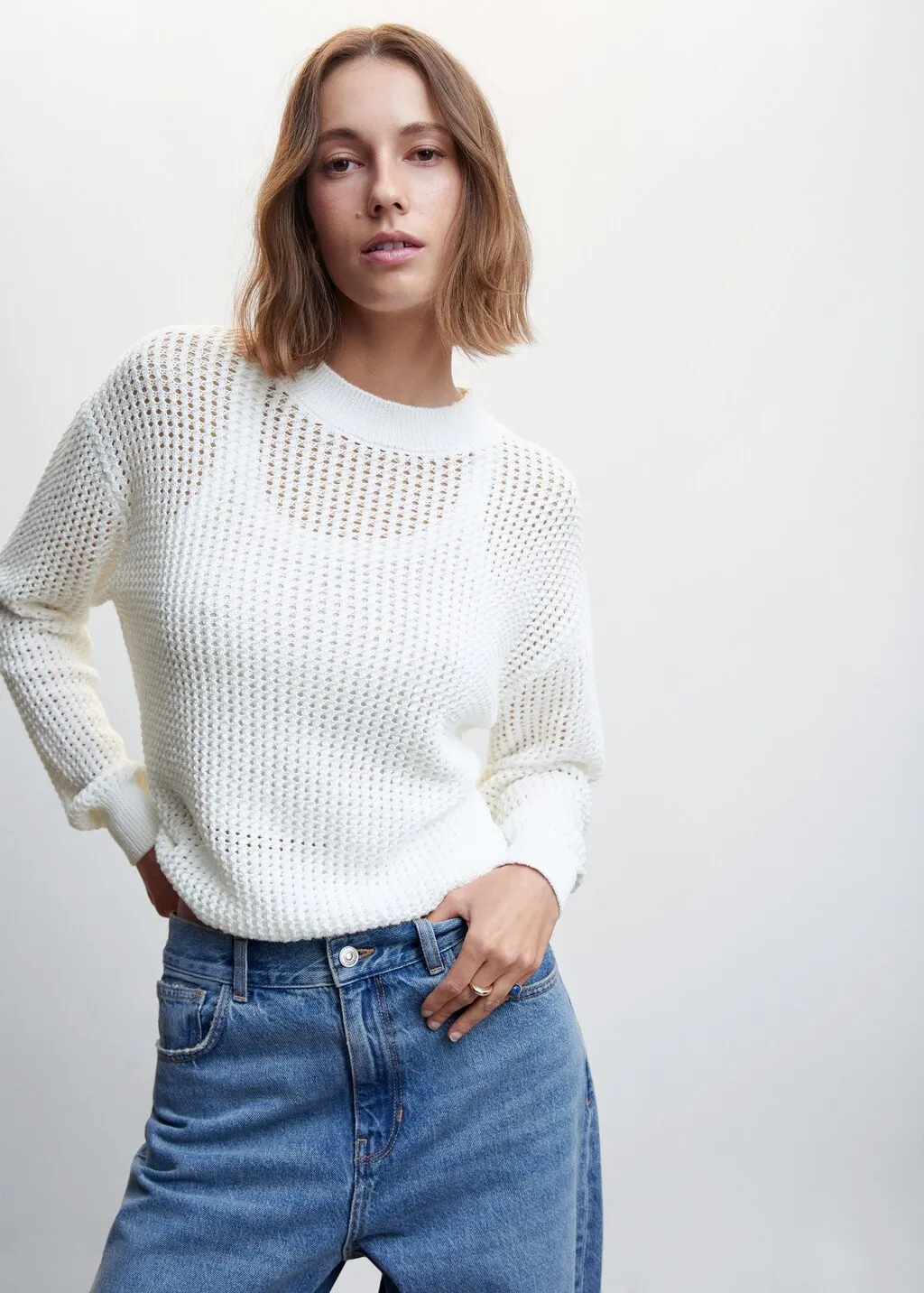 Pullover maglia traforata