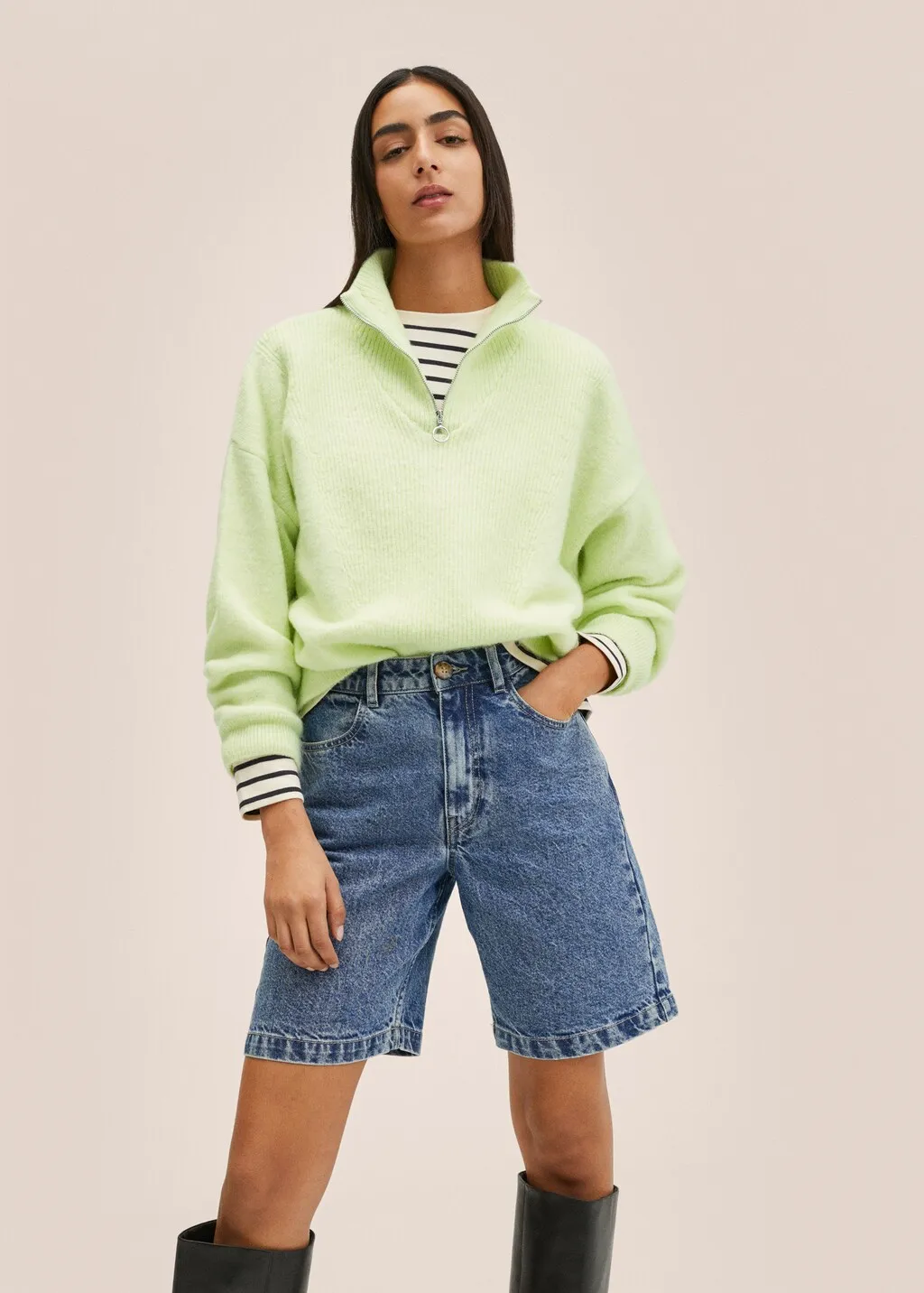 Pullover maglia zip