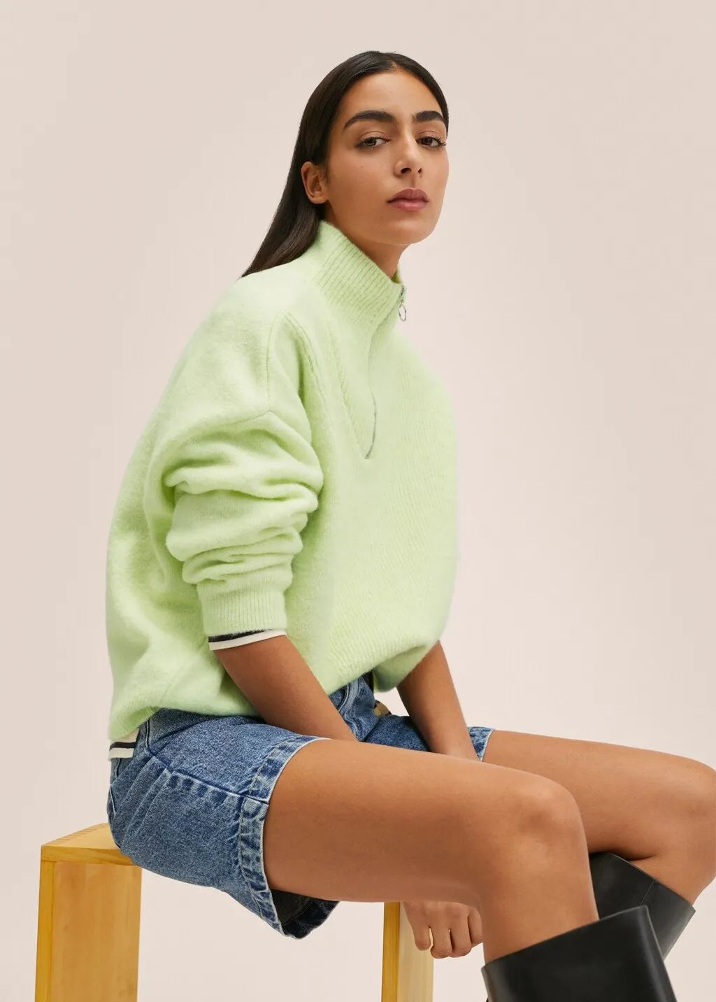 Pullover maglia zip