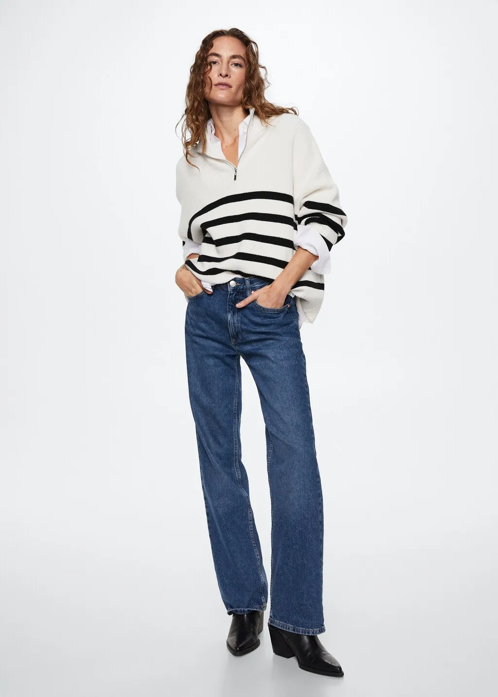 Pullover righe zip