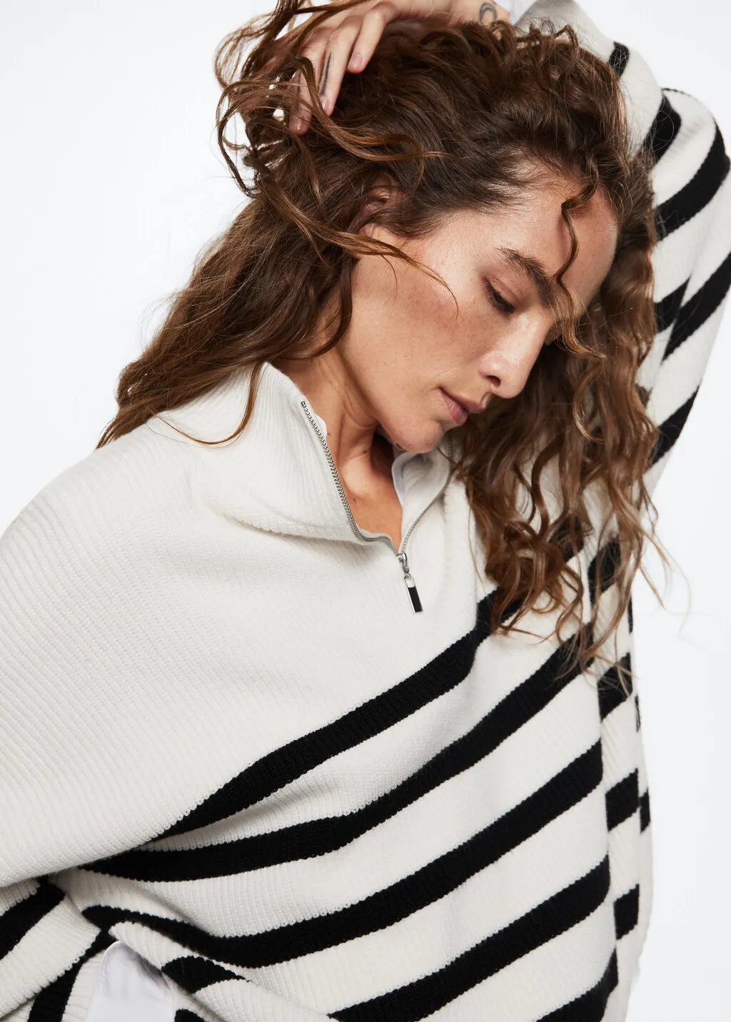 Pullover righe zip