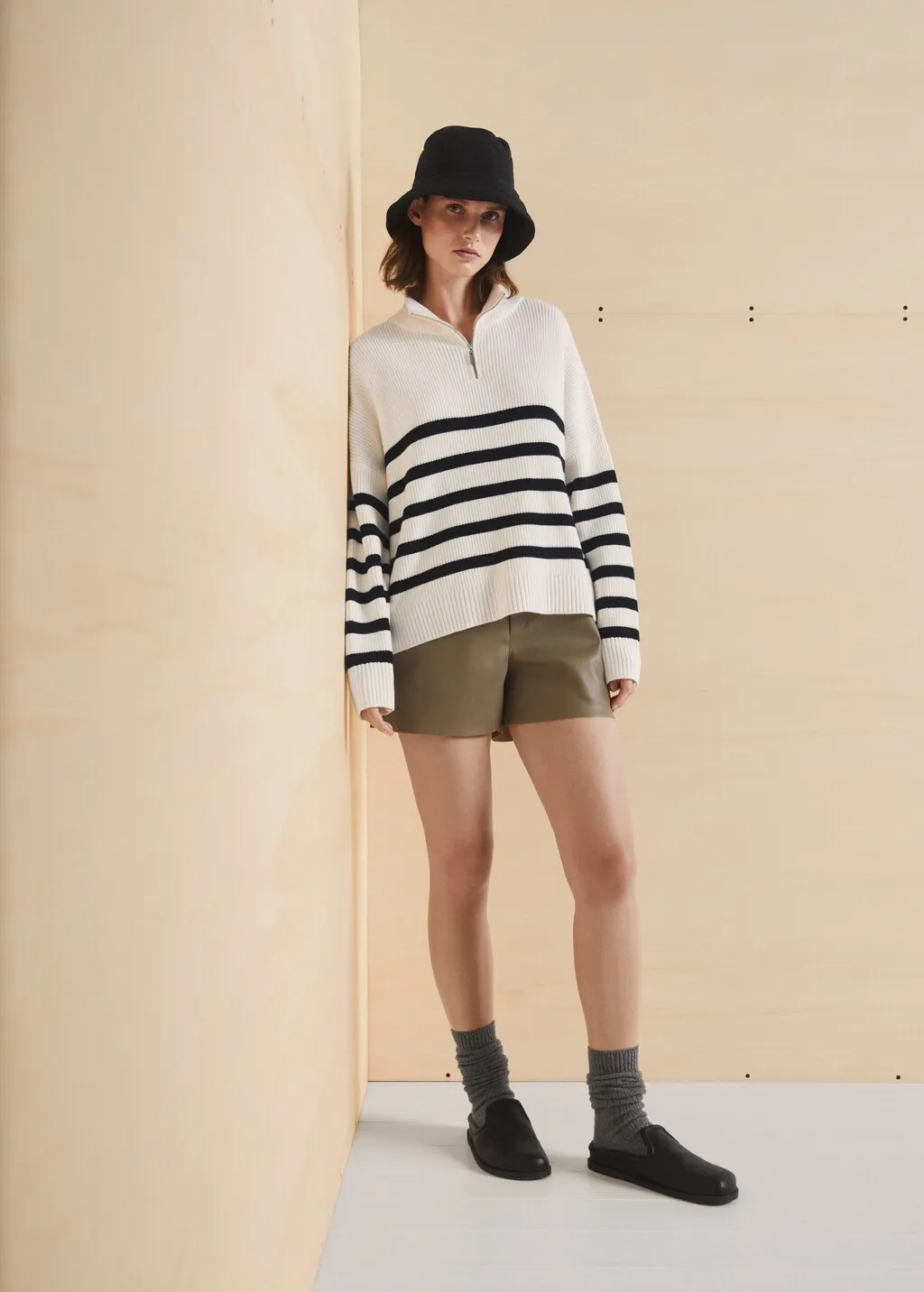 Pullover righe zip