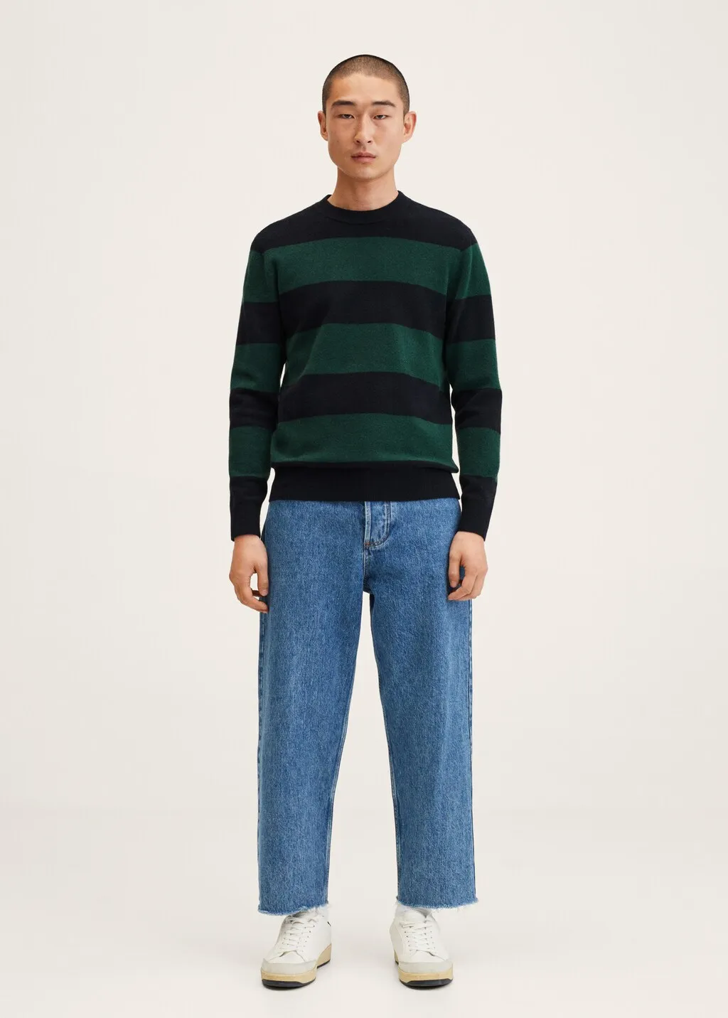 Pullover texture rigata