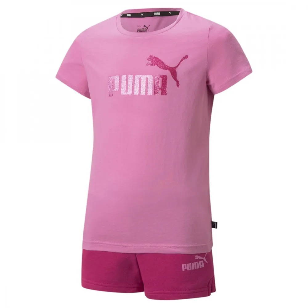 PUMA - LOGO TEE & SHORTS SET G - ROSA - BAMBINA - 846936 - 15