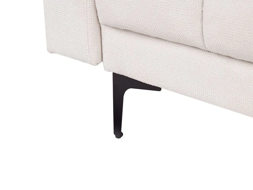 Right Hand Fabric Corner Sofa Bed with Ottoman Off-White ALNES