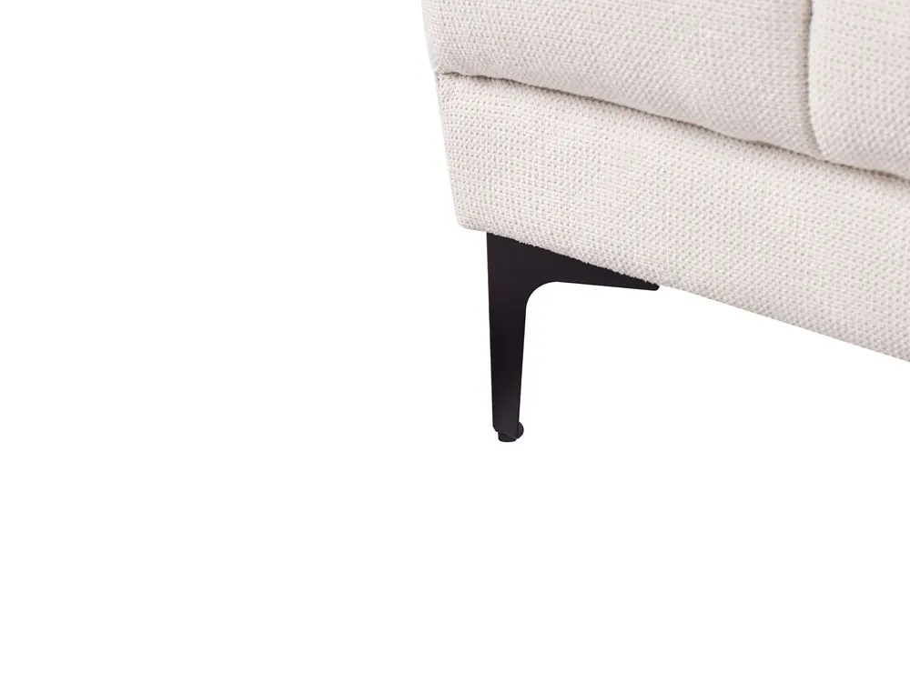 Right Hand Fabric Corner Sofa Bed with Ottoman Off-White ALNES