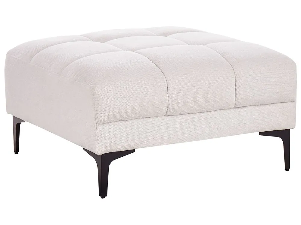 Right Hand Fabric Corner Sofa Bed with Ottoman Off-White ALNES