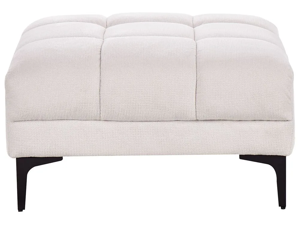 Right Hand Fabric Corner Sofa Bed with Ottoman Off-White ALNES
