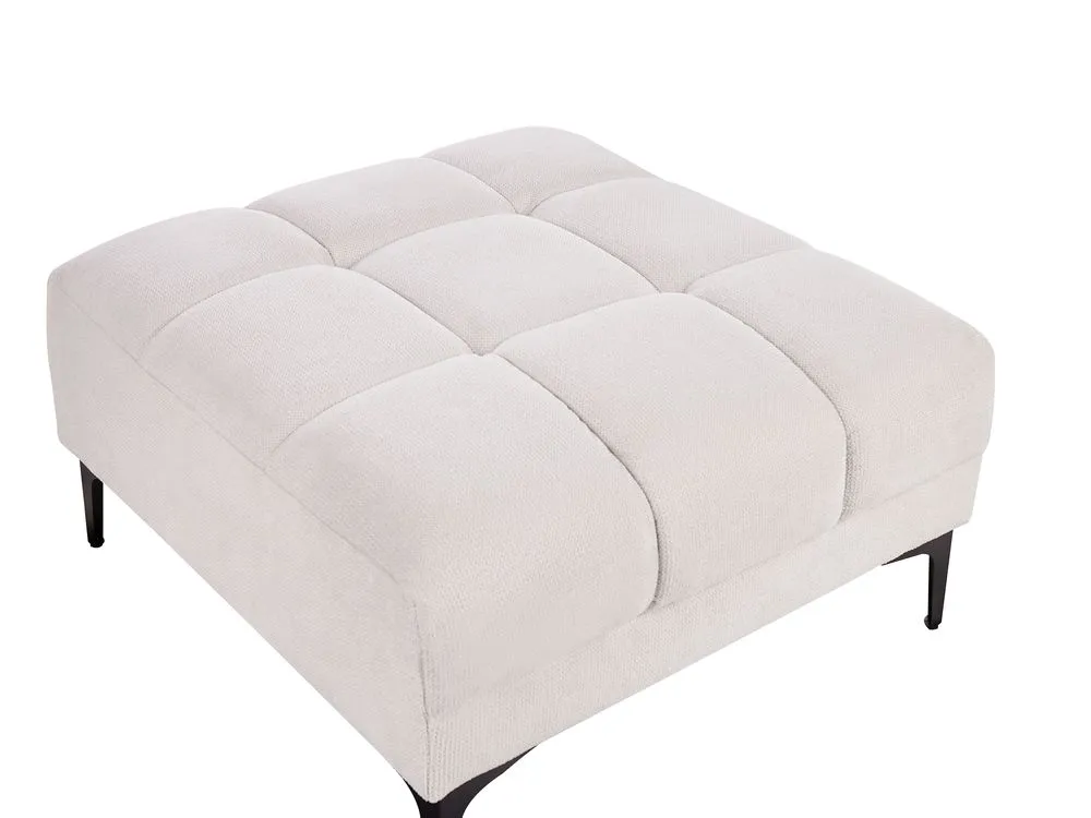 Right Hand Fabric Corner Sofa Bed with Ottoman Off-White ALNES