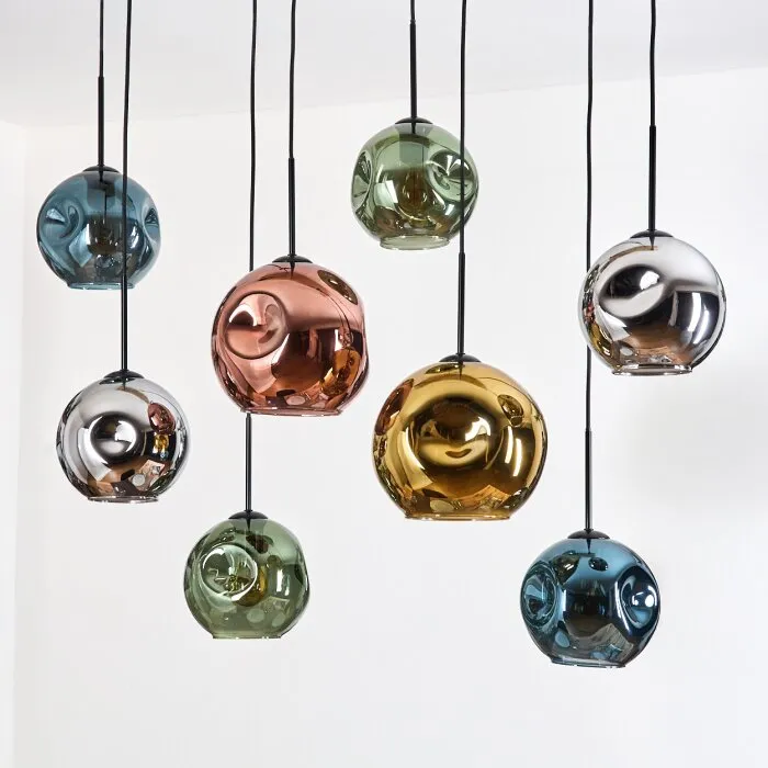 Ripoll Lampadario a sospensione, Lampada a sfera, Lampada a sospensione Écru, Nero, 8-Luci