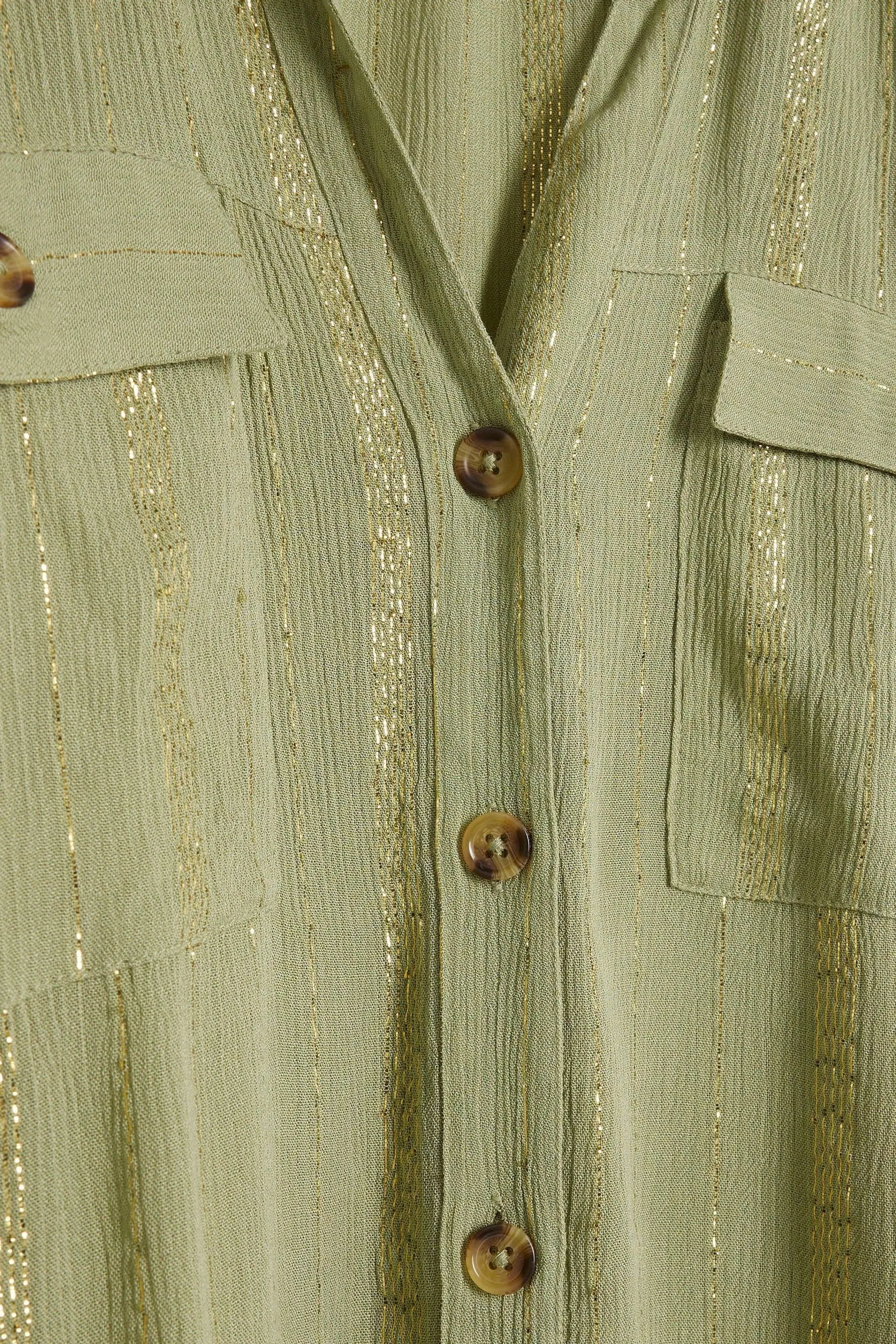 River Island - Camicia oversize Dettagli metallizzati chiaro
