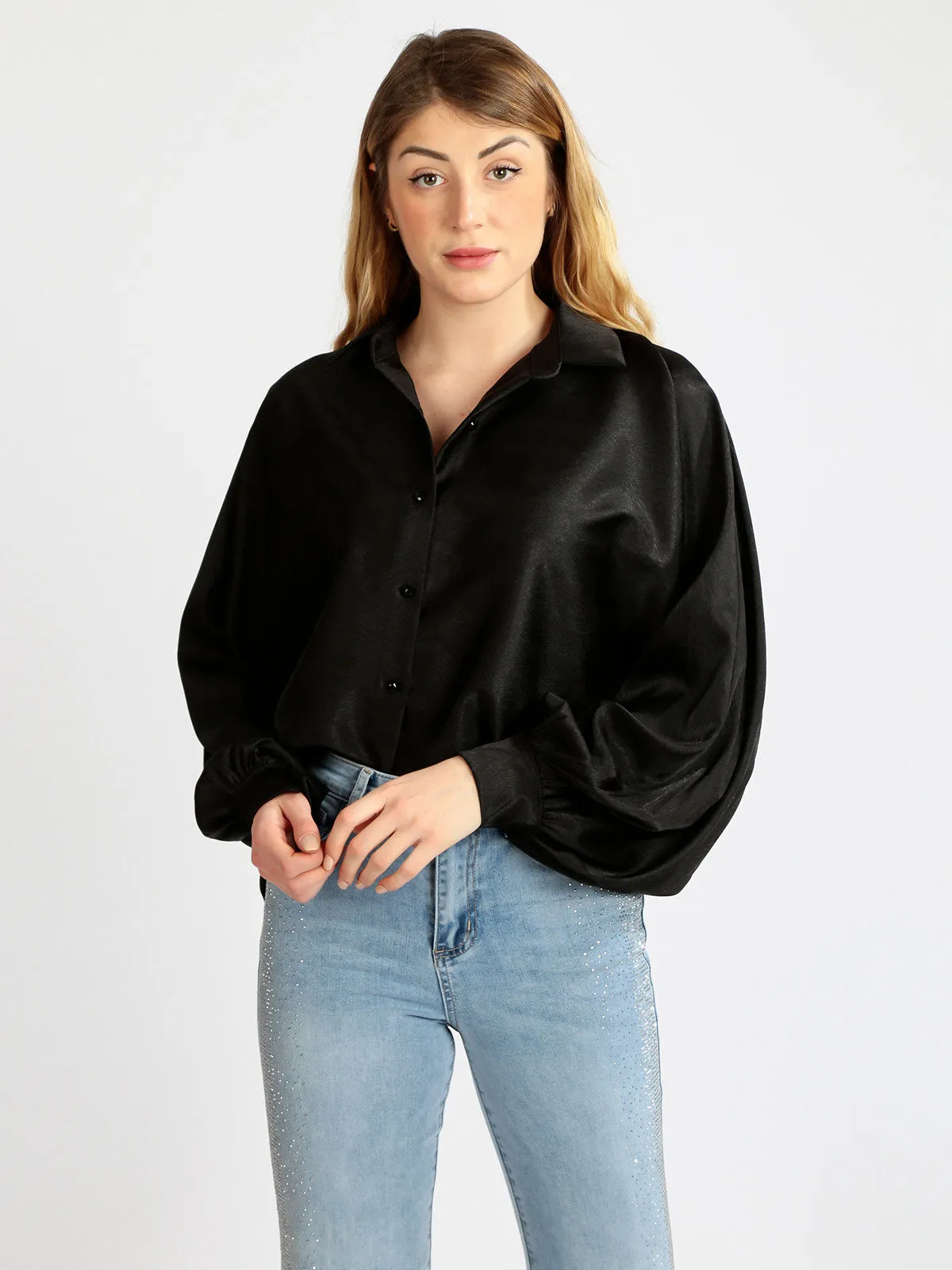 Rlinea Chemise femme oversize à manches chauve-souris