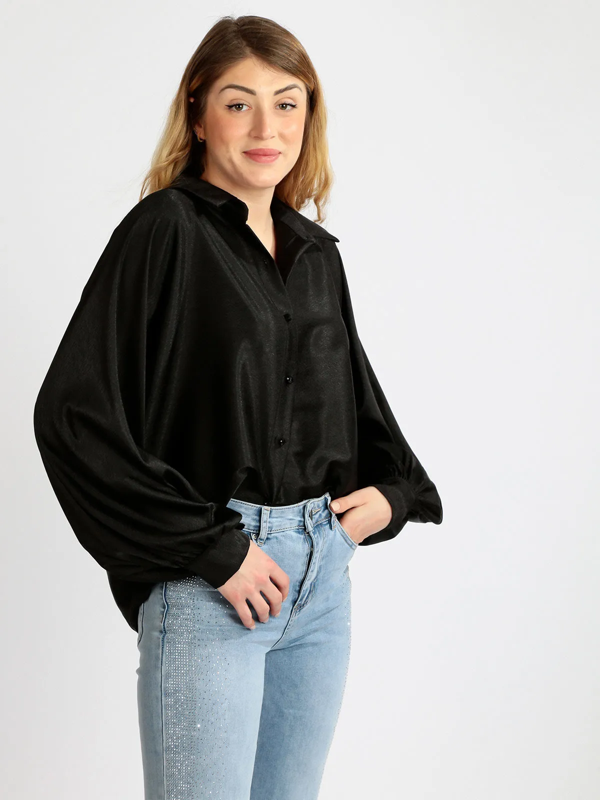 Rlinea Chemise femme oversize à manches chauve-souris