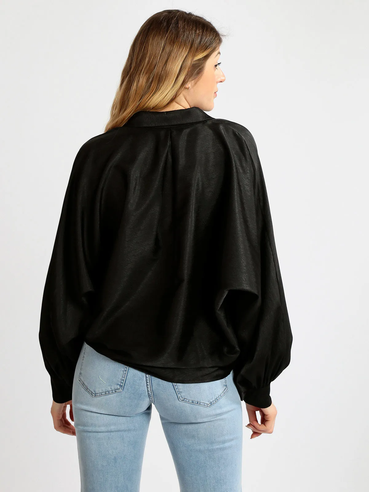 Rlinea Chemise femme oversize à manches chauve-souris