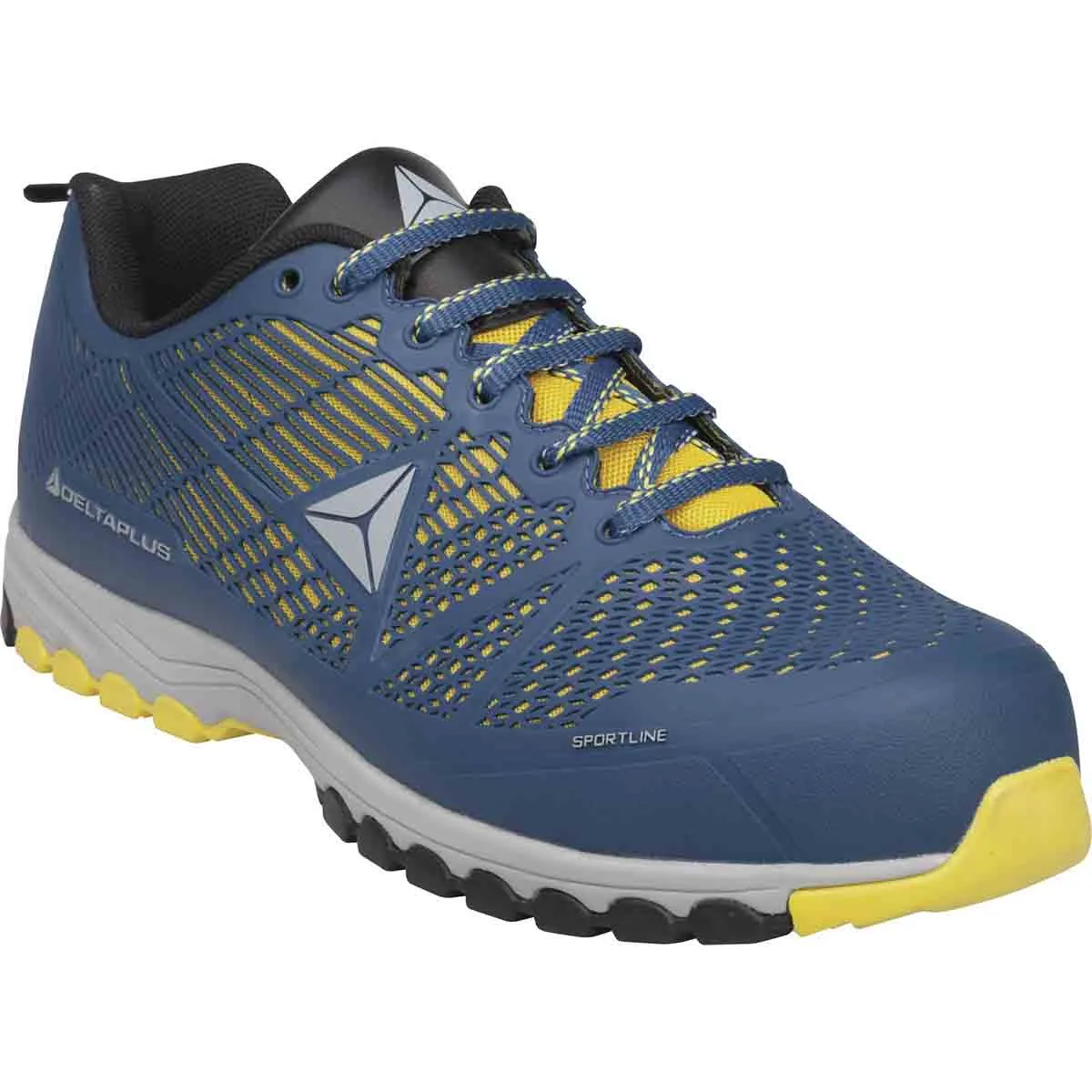 Scarpe sportive antinfortunistiche S1P Delta Plus DELTA tg. 45, col. Blu/Giallo, con puntale di sicurezza