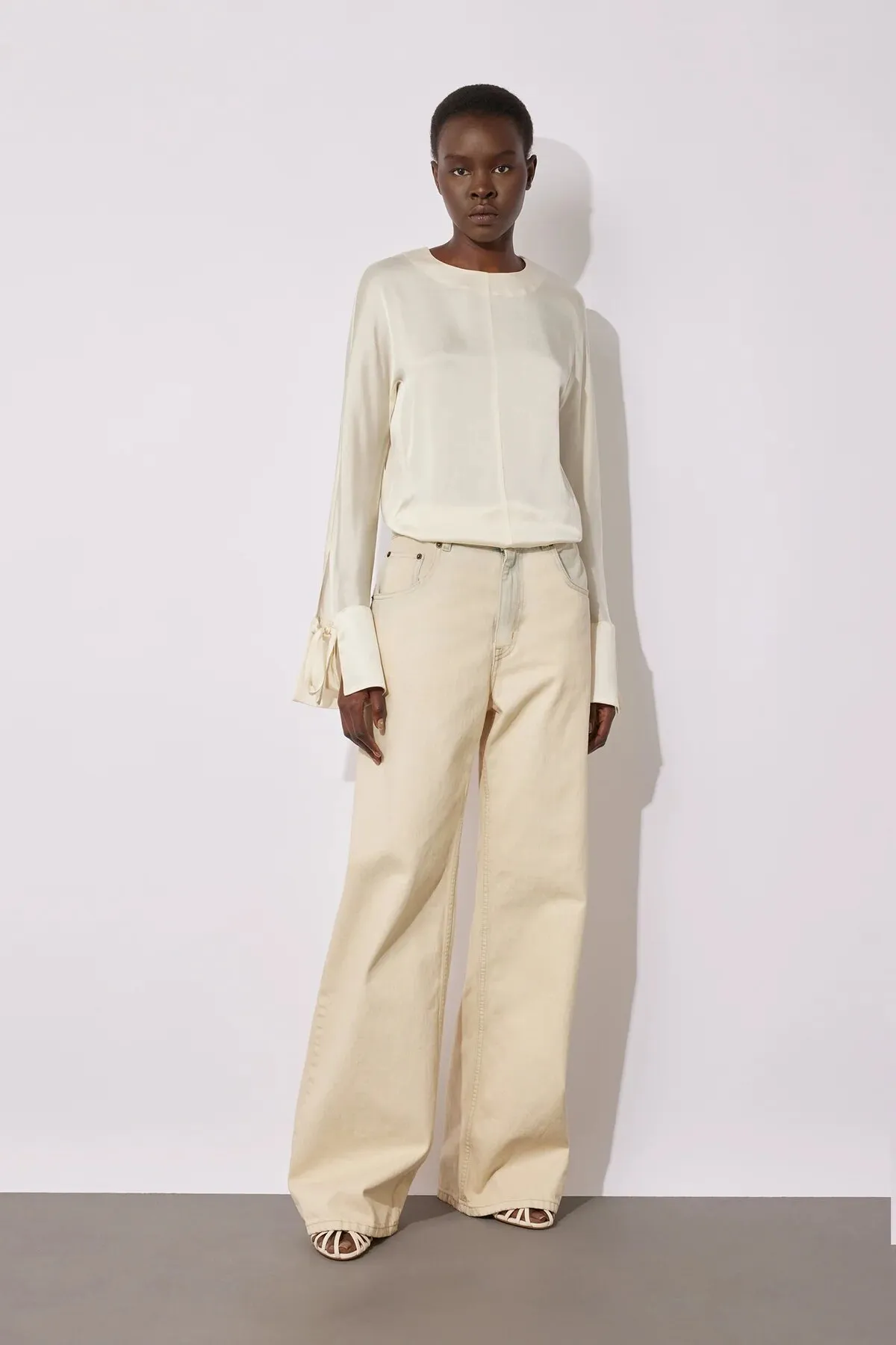 SEMICOUTURE Blusa a manica lunga in rasetto