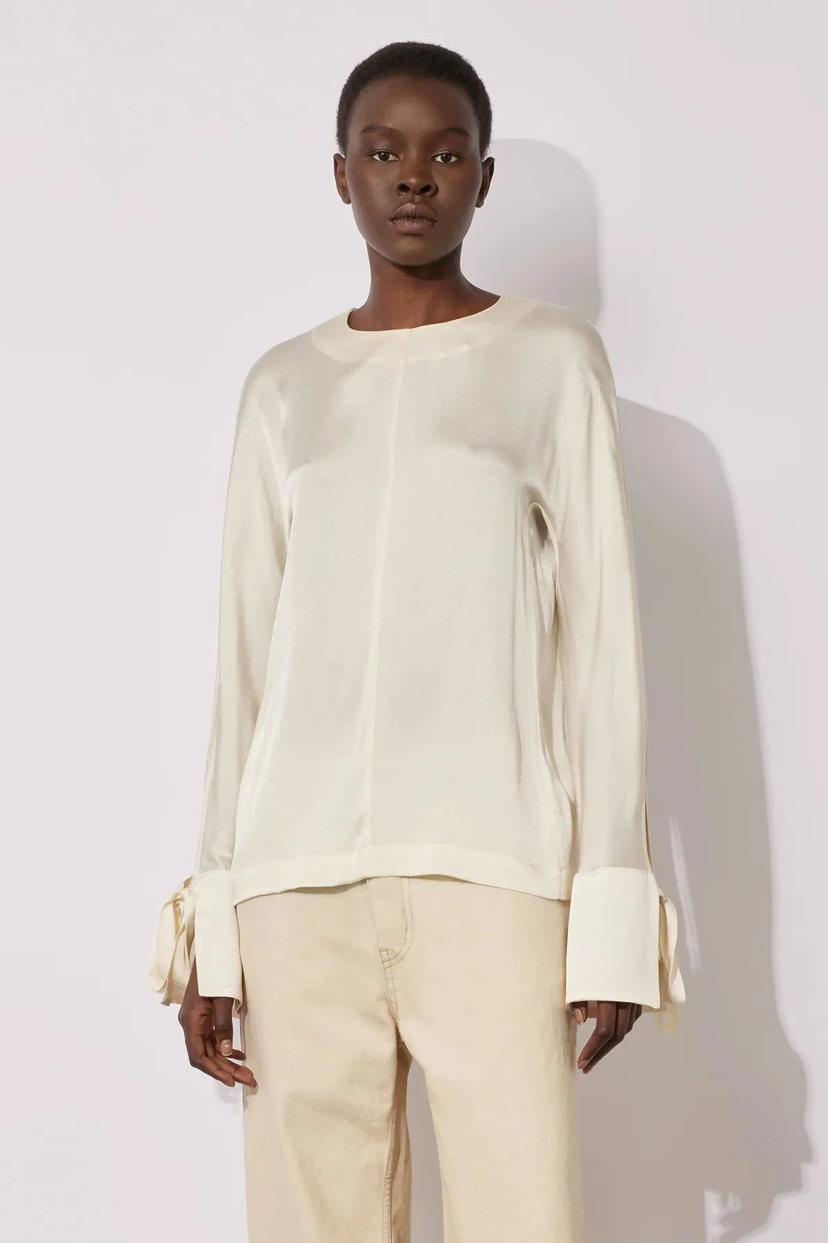 SEMICOUTURE Blusa a manica lunga in rasetto