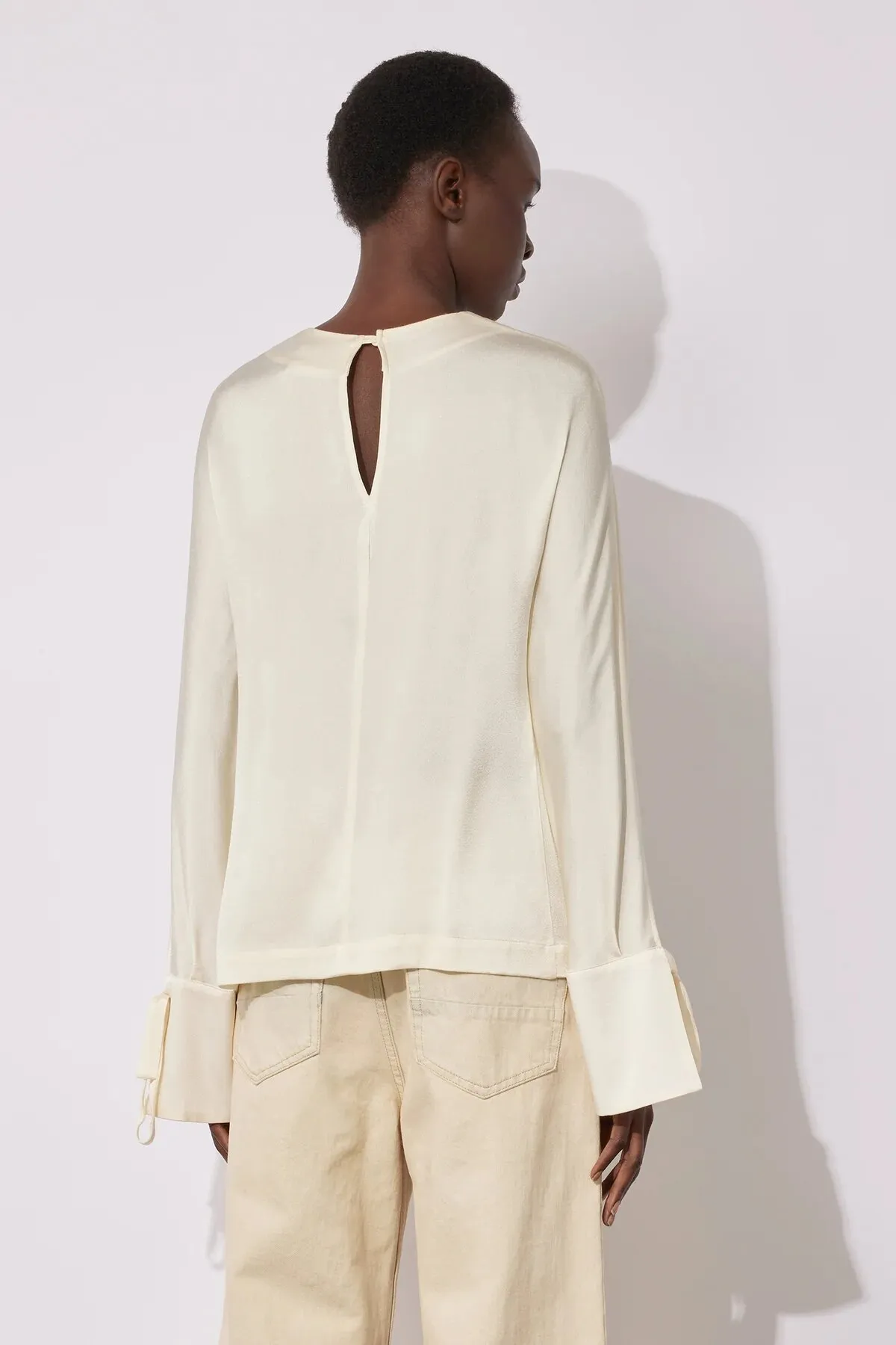 SEMICOUTURE Blusa a manica lunga in rasetto