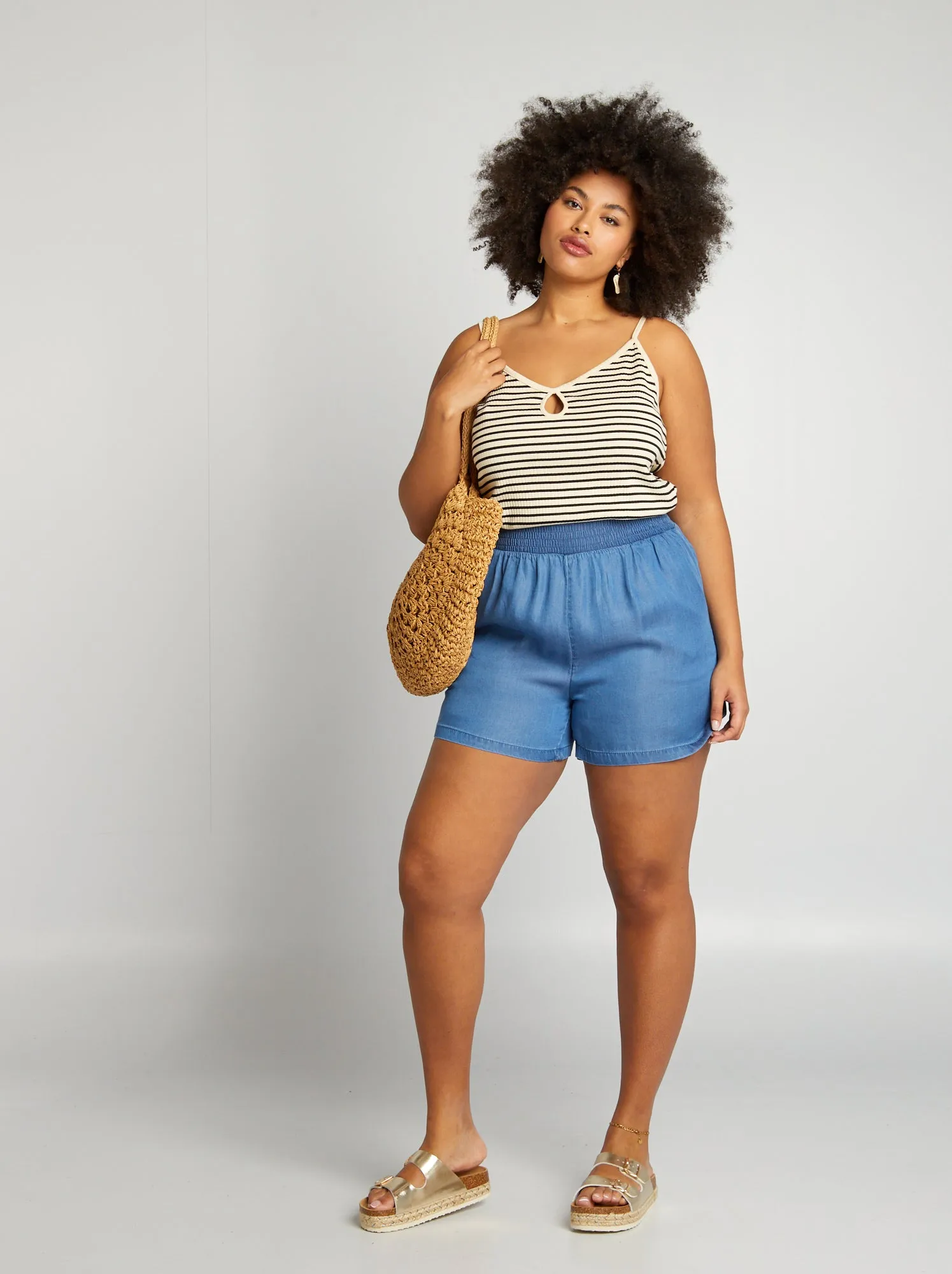 Shorts in tencel - BLU