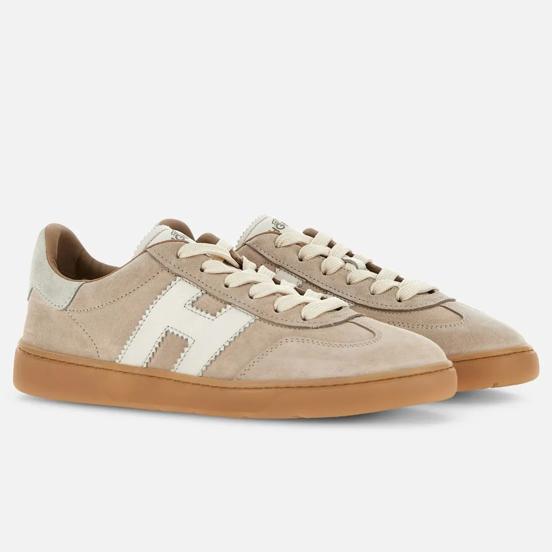 Sneaker da donna Hogan Cool beige  in morbido camoscio