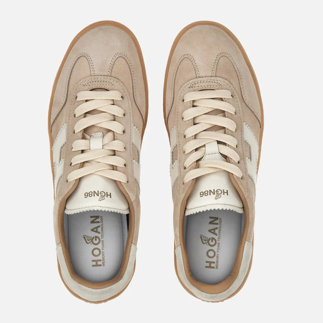 Sneaker da donna Hogan Cool beige  in morbido camoscio