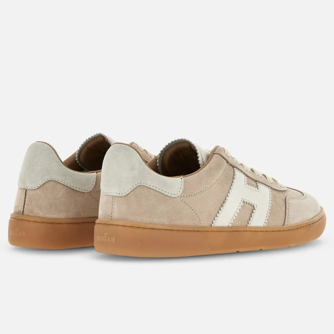Sneaker da donna Hogan Cool beige  in morbido camoscio