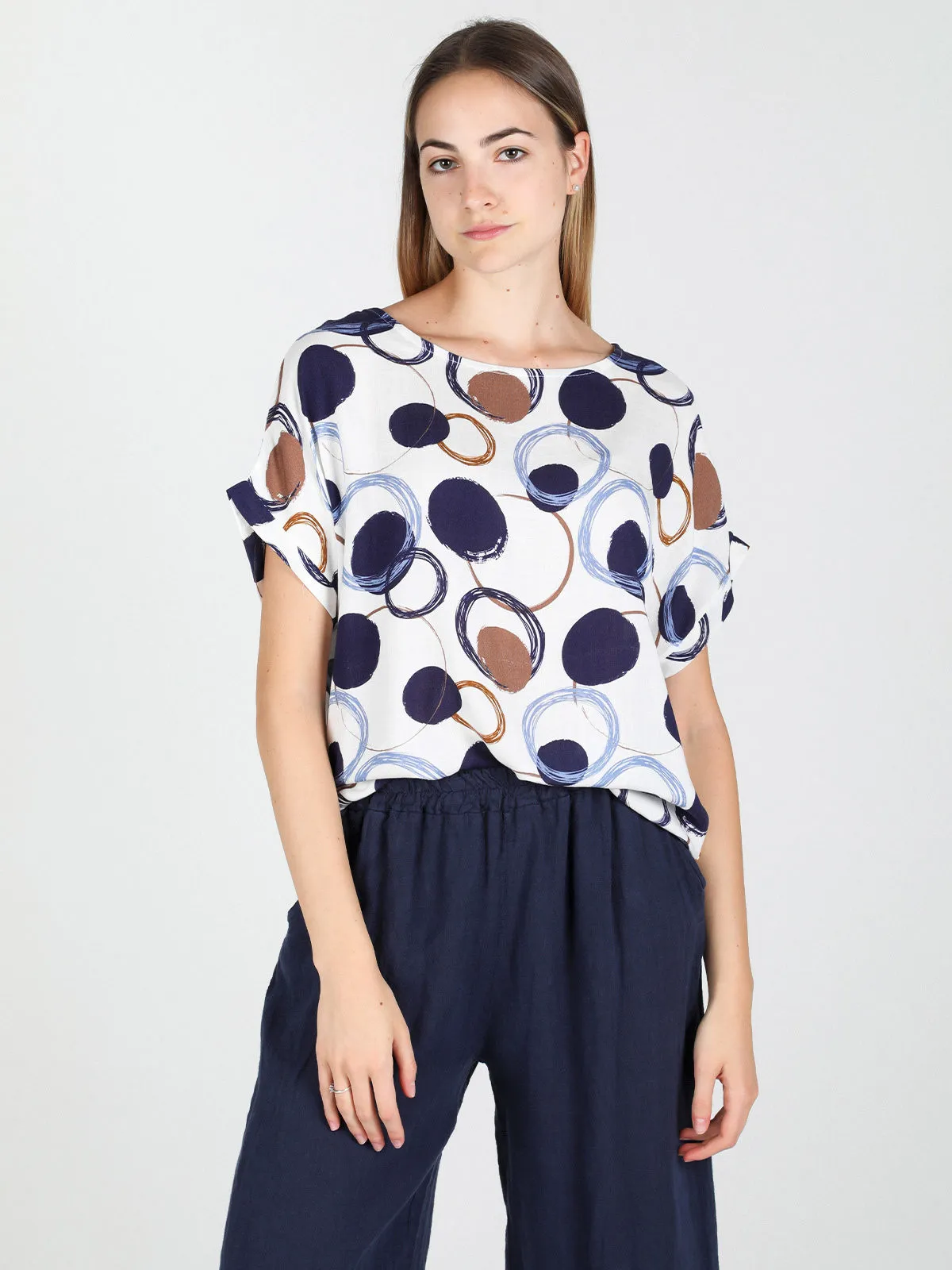 Solada Blouse femme oversize à manches courtes