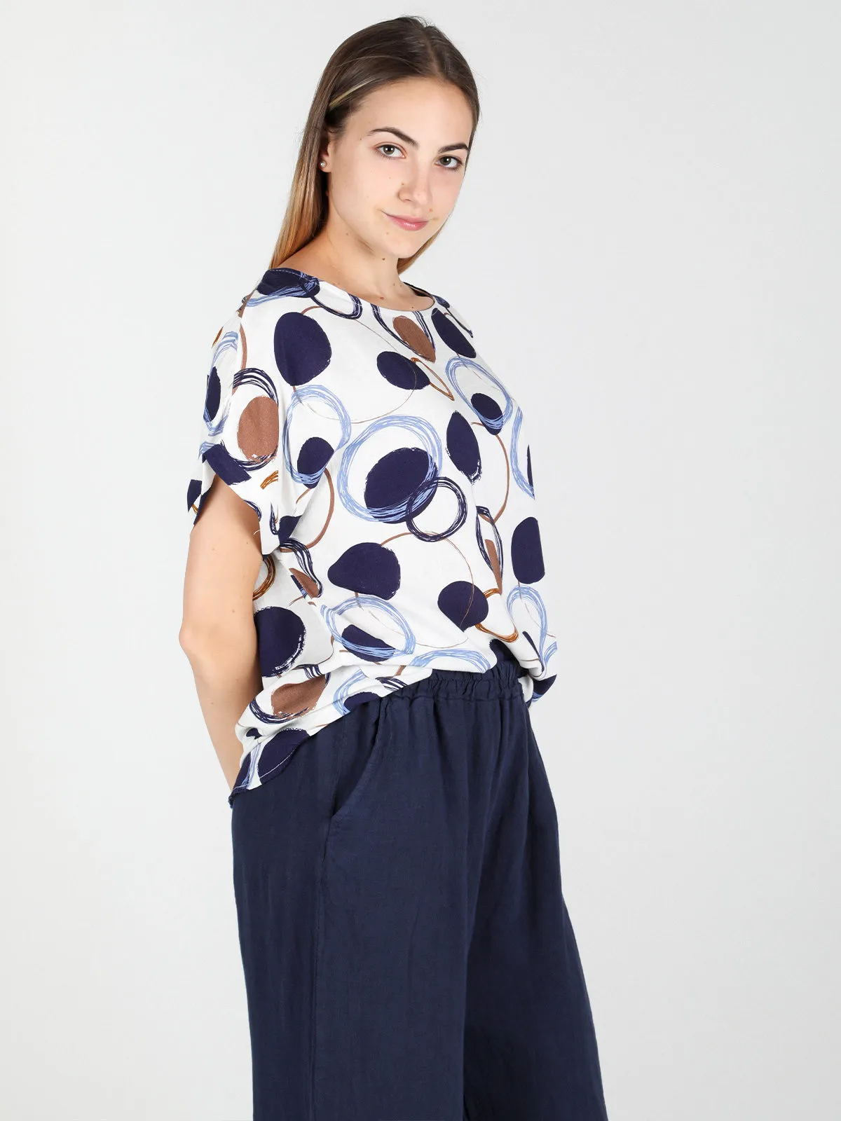 Solada Blouse femme oversize à manches courtes