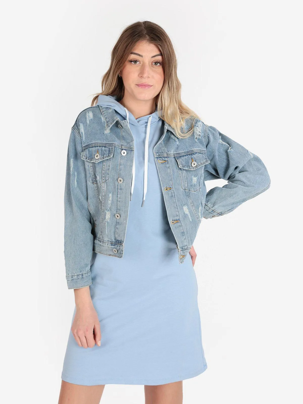 Solada Veste en jean oversize pour femme