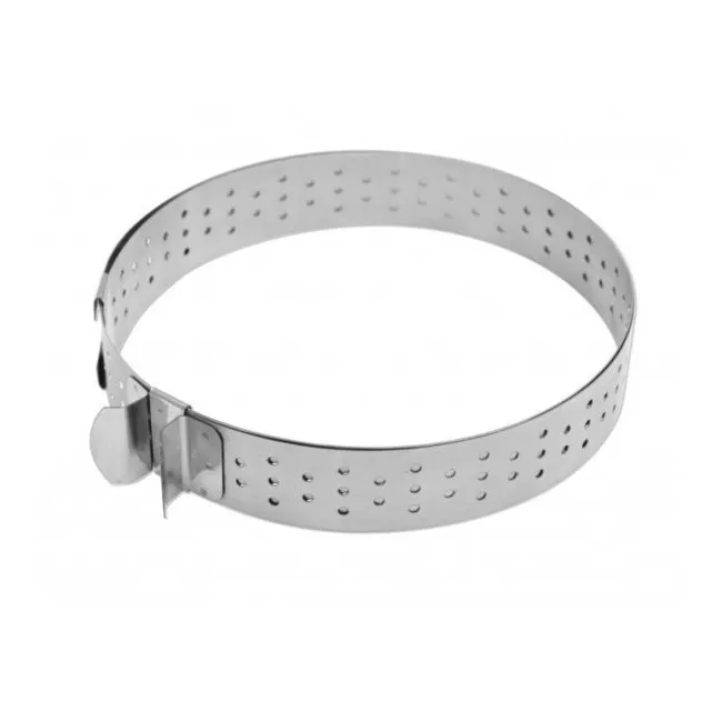 Stampo rotondo in acciaio perforato regolabile da 16 a 30 cm - Scrapcooking