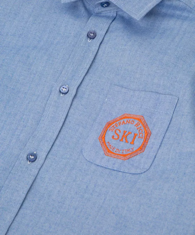 Stefano Ricci Maglia azzurra per bambini con ricamo YAC6S00030L824