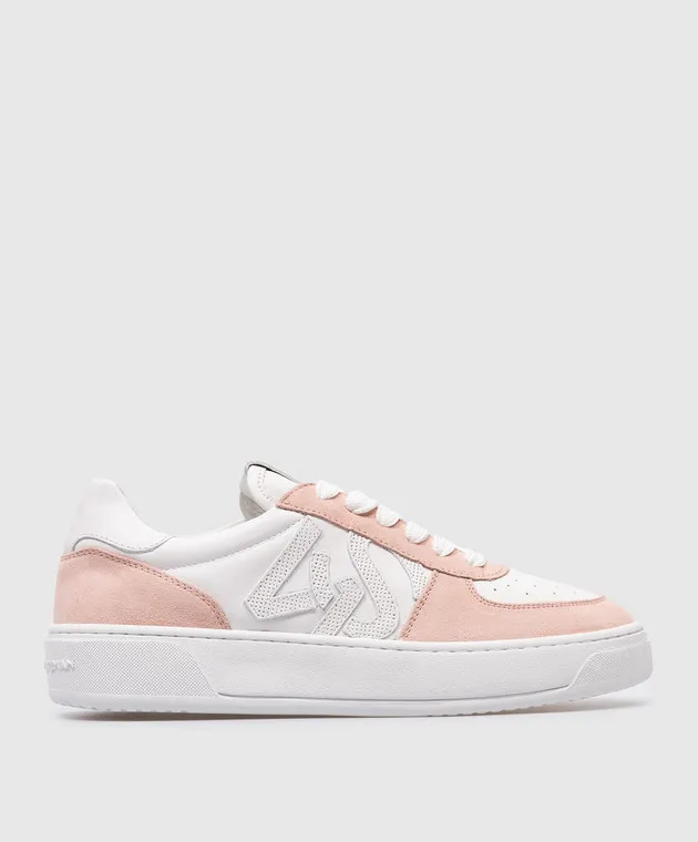 Stuart Weitzman Sneakers SW COURTSIDE MONOGRAM in pelle bianca SH308