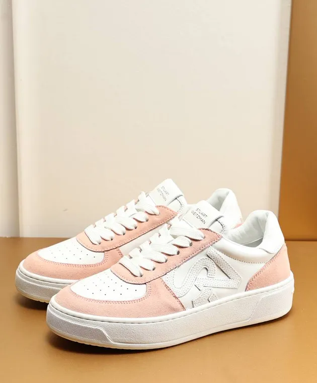Stuart Weitzman Sneakers SW COURTSIDE MONOGRAM in pelle bianca SH308