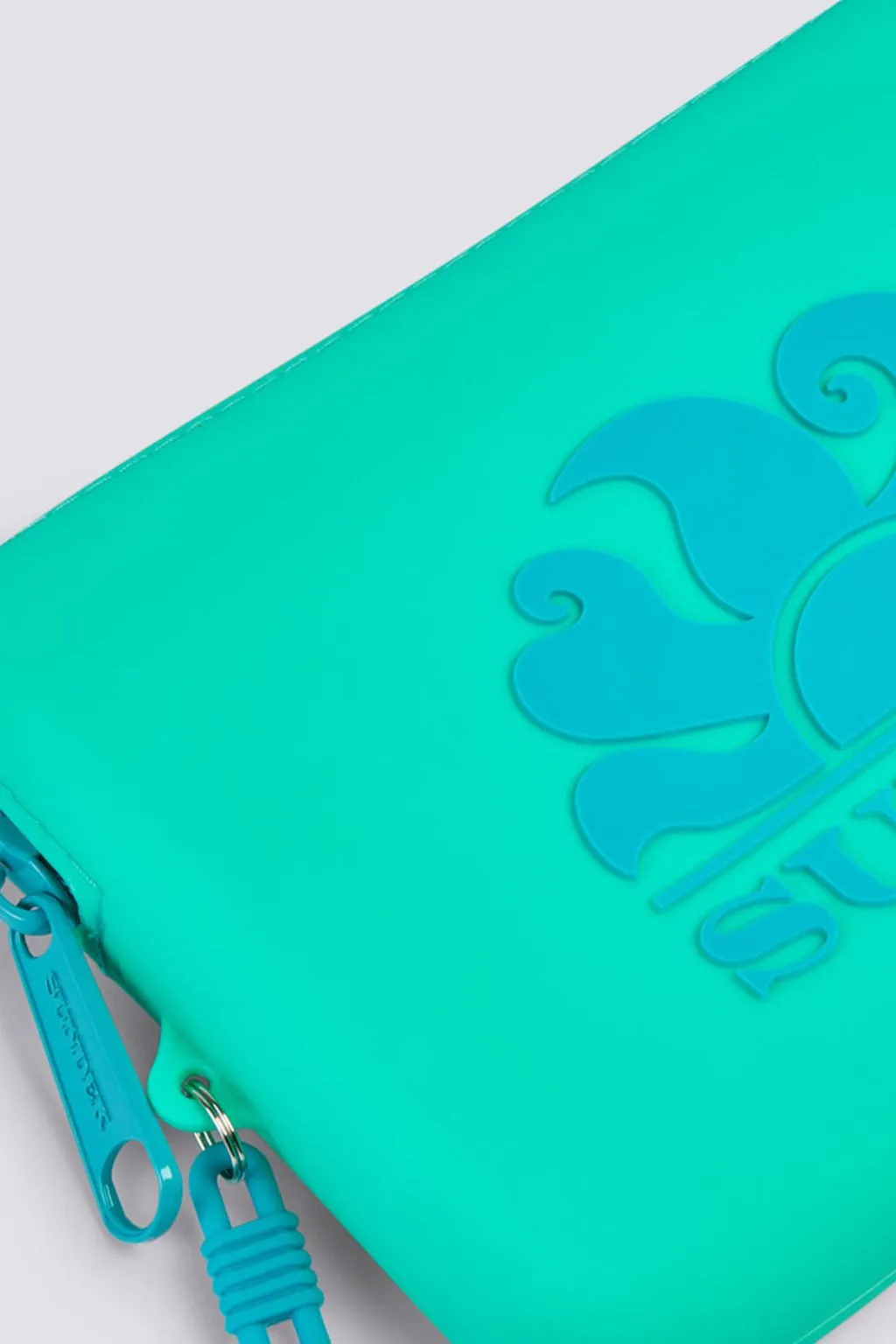 SUNDEK MINI POCHETTE IN GOMMA CON LOGO VERDE ACQUA AW748