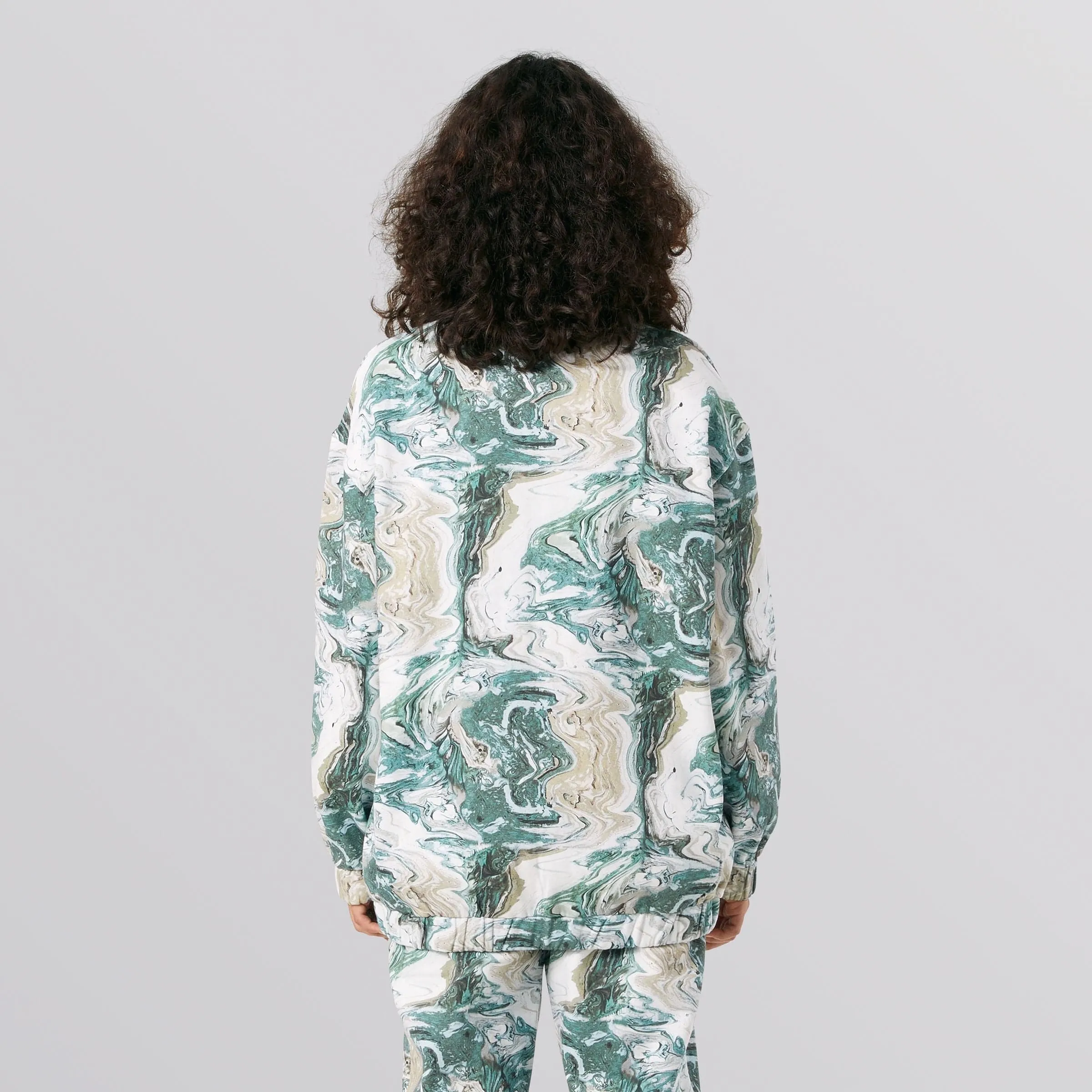 SWIRL OVERSIZED FLEECE F/Z - OLIVE