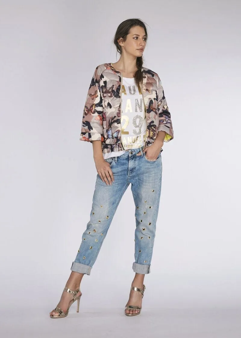 T-shirt con stampa laminata